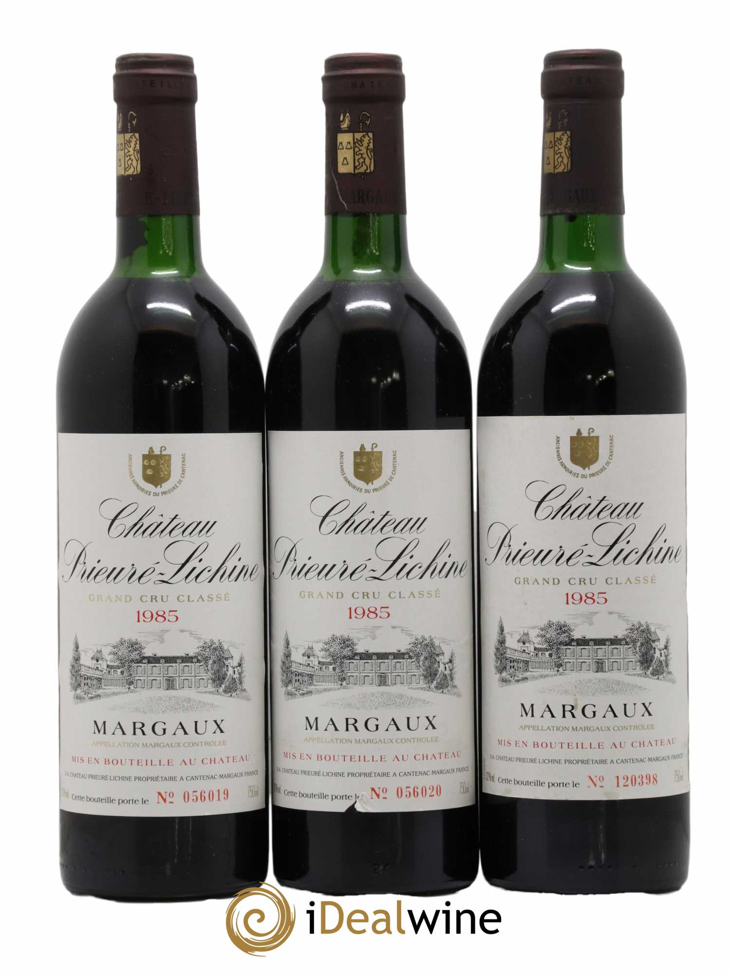 Château Prieuré Lichine 4ème Grand Cru Classé 1985 - Lot de 3 bouteilles - 0