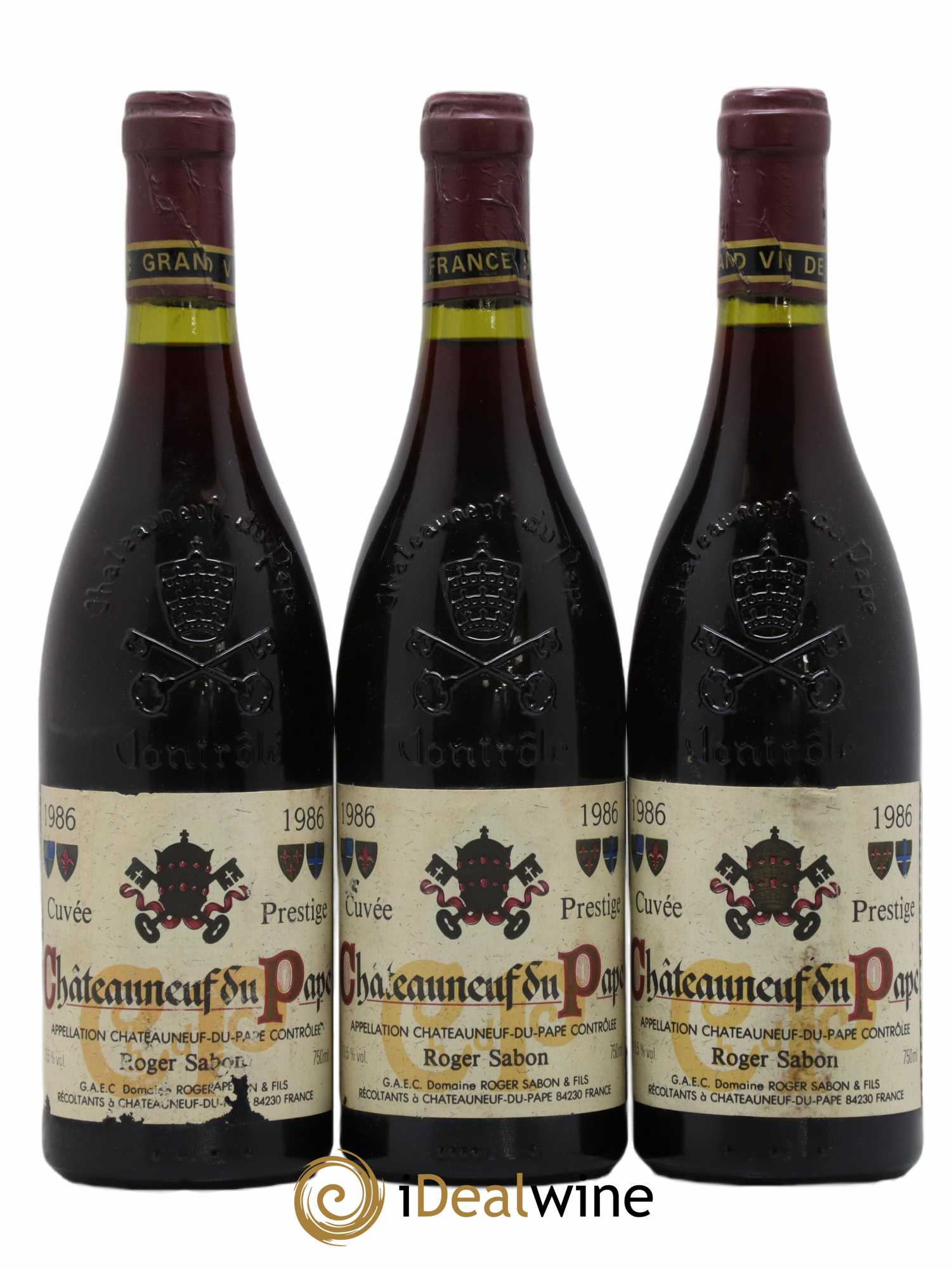 Châteauneuf-du-Pape Cuvée Prestige Roger Sabon (Domaine) 1986 - Lot de 3 bouteilles - 0
