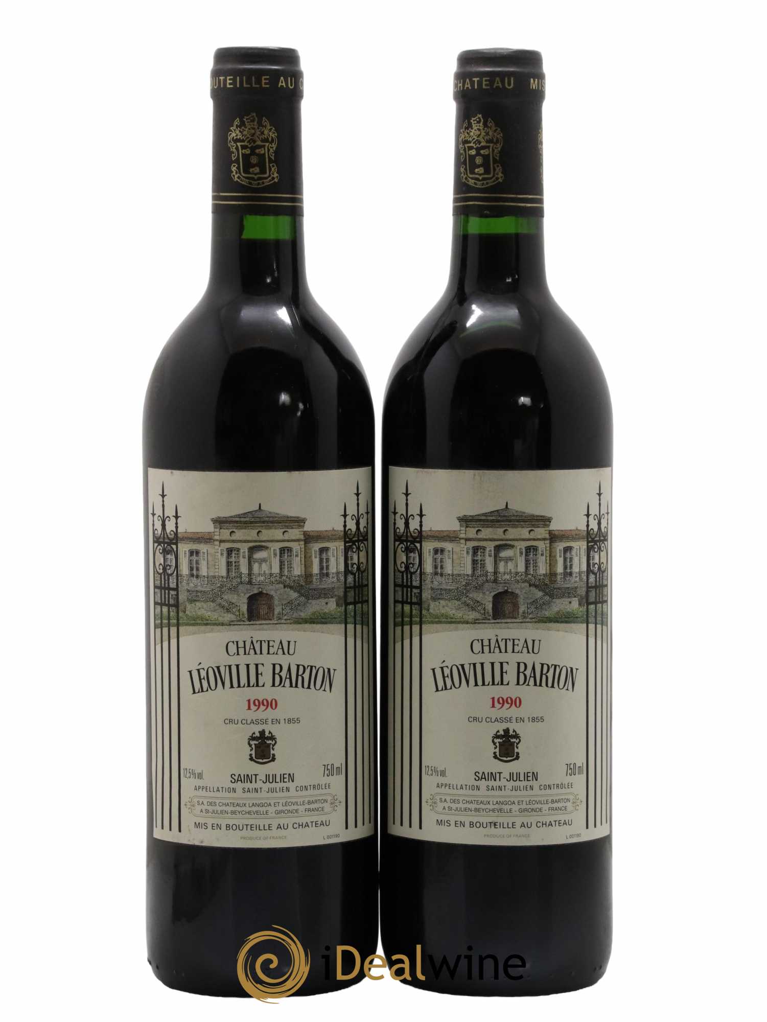 Château Léoville Barton 2ème Grand Cru Classé 1990 - Lot de 2 bouteilles - 0