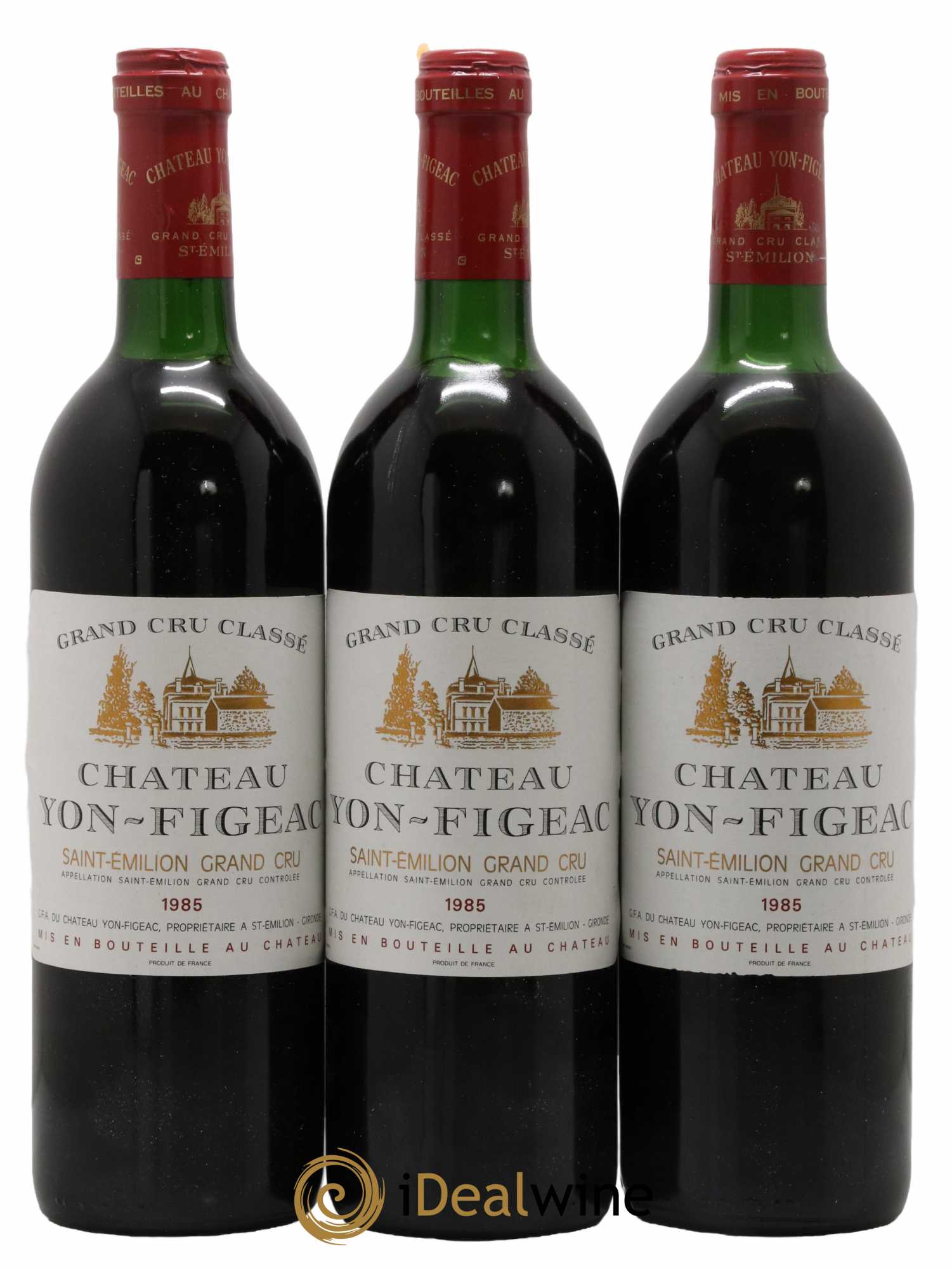 Château Yon Figeac Grand Cru Classé 1985 - Lot de 3 bouteilles - 0