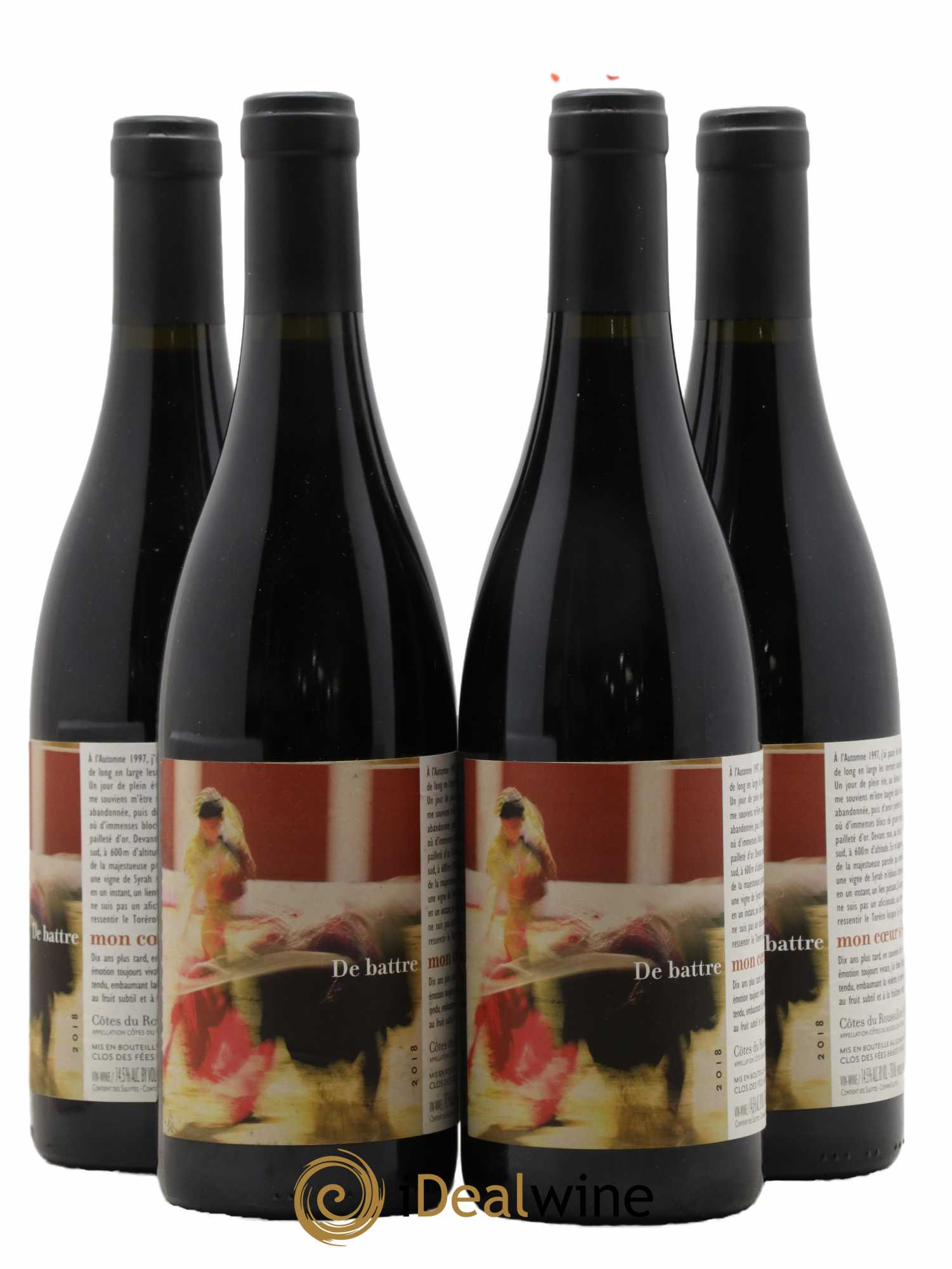 Côtes Catalanes (Anciennement Côtes du Roussillon) Clos des Fées De battre mon coeur s'est arrêté Hervé Bizeul 2018 - Lot de 4 bouteilles - 0
