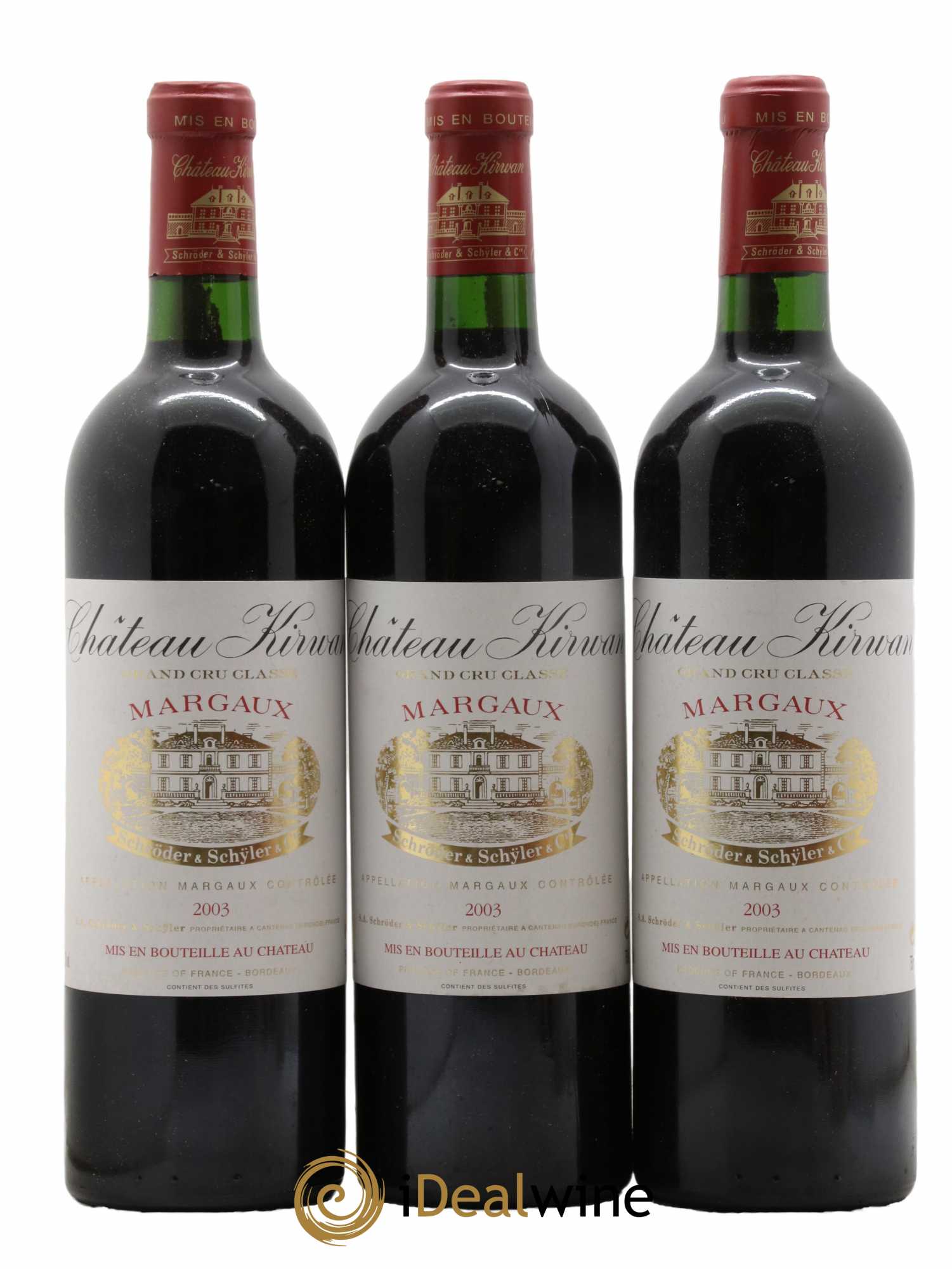 Château Kirwan 3ème Grand Cru Classé 2003 - Lot de 3 bouteilles - 0