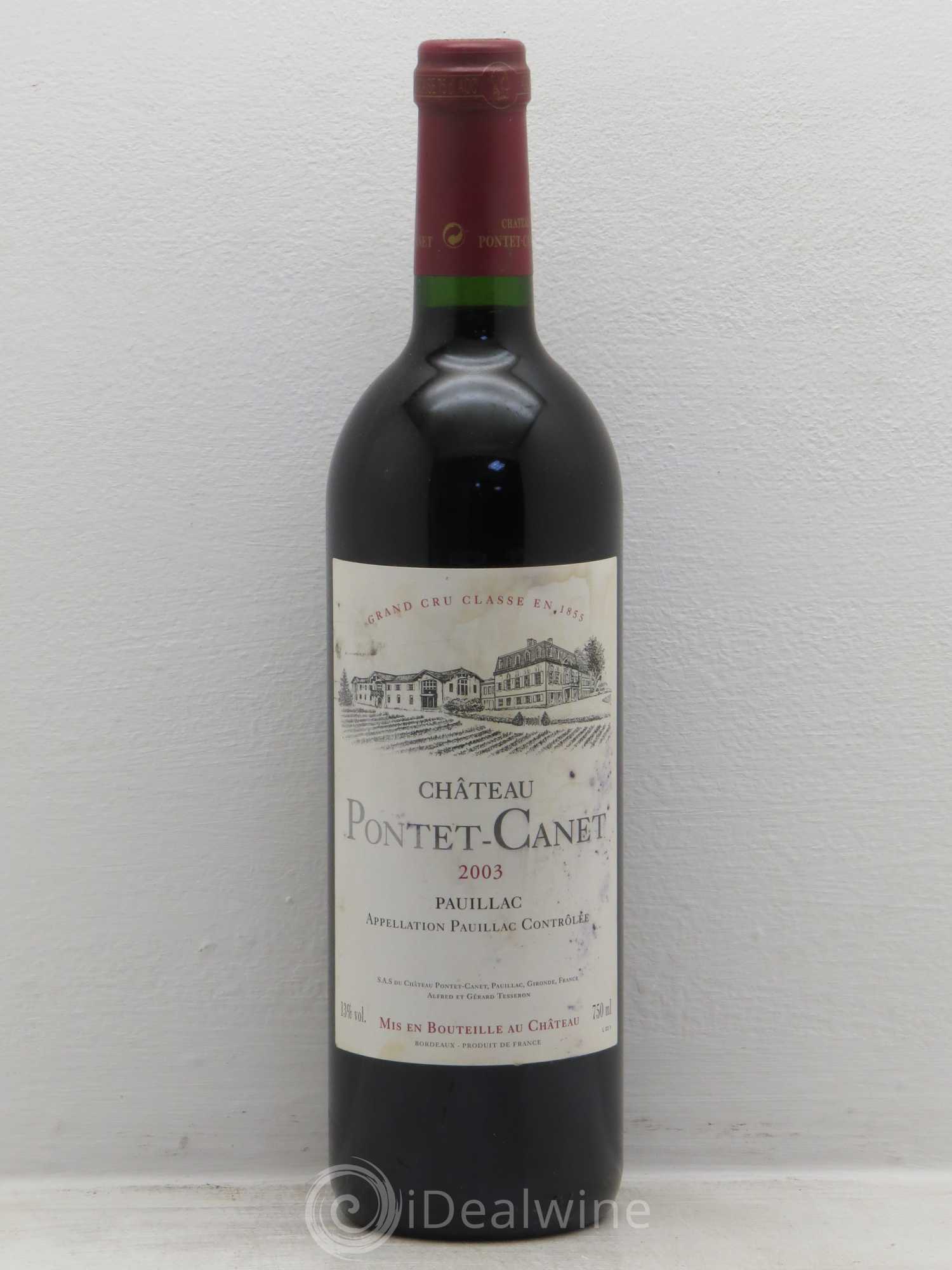 Château Pontet Canet 5ème Grand Cru Classé 2003 - Lot de 1 bouteille - 0