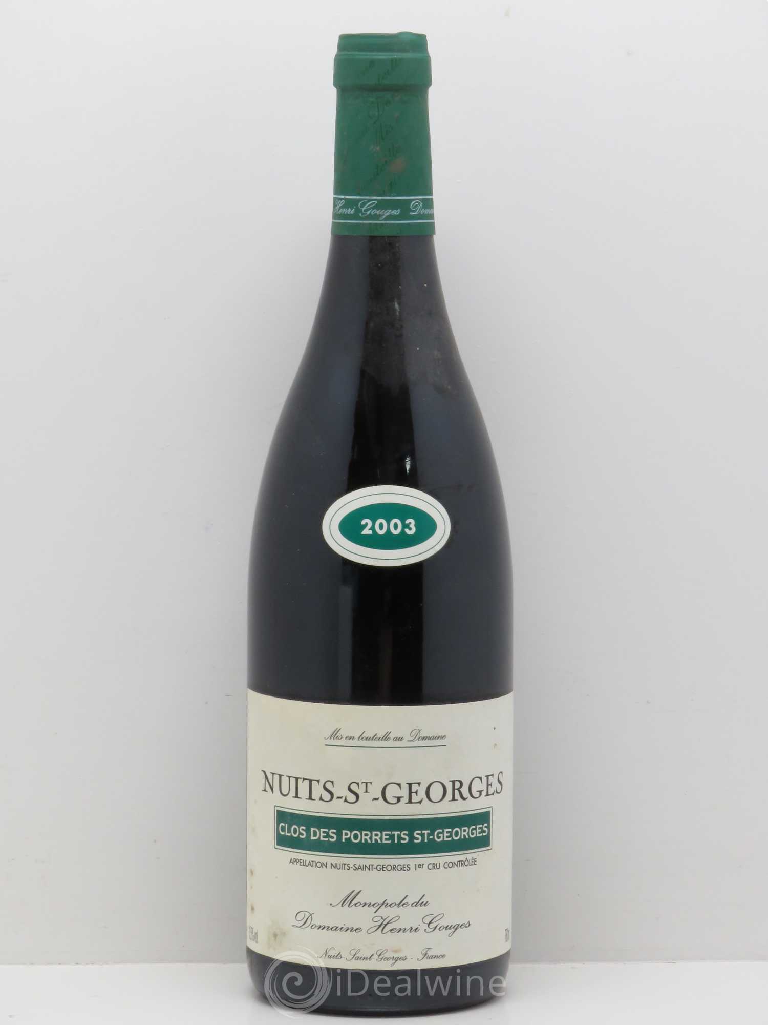 Nuits-Saint-Georges 1er Cru Clos des Porrets St Georges Henri Gouges 2003 - Lot de 1 bouteille - 0