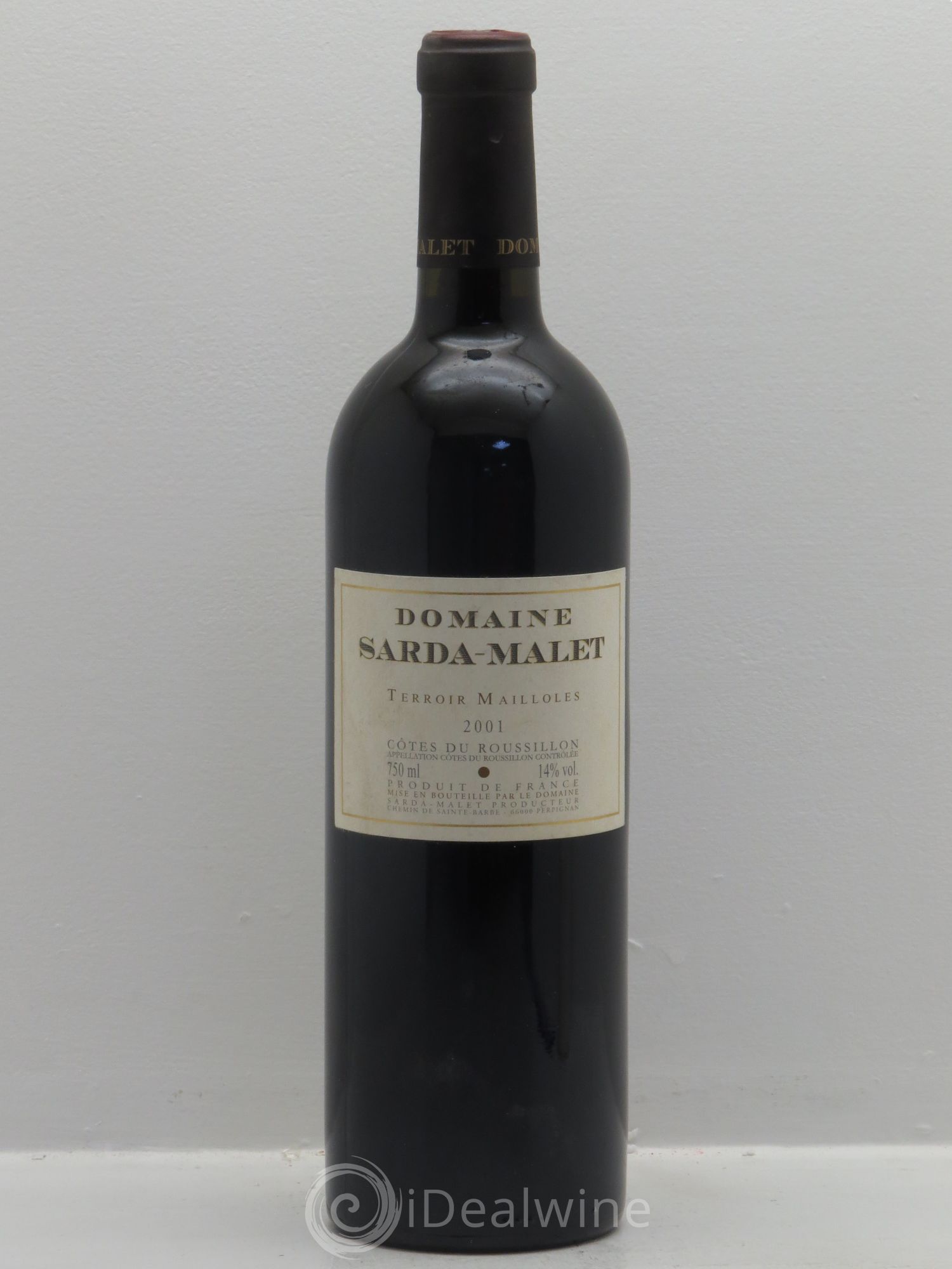 Côtes du Roussillon Domaine Sarda-Malet Terroir de Mailloles Jérôme Malet 2001 - Lot de 1 bouteille - 0