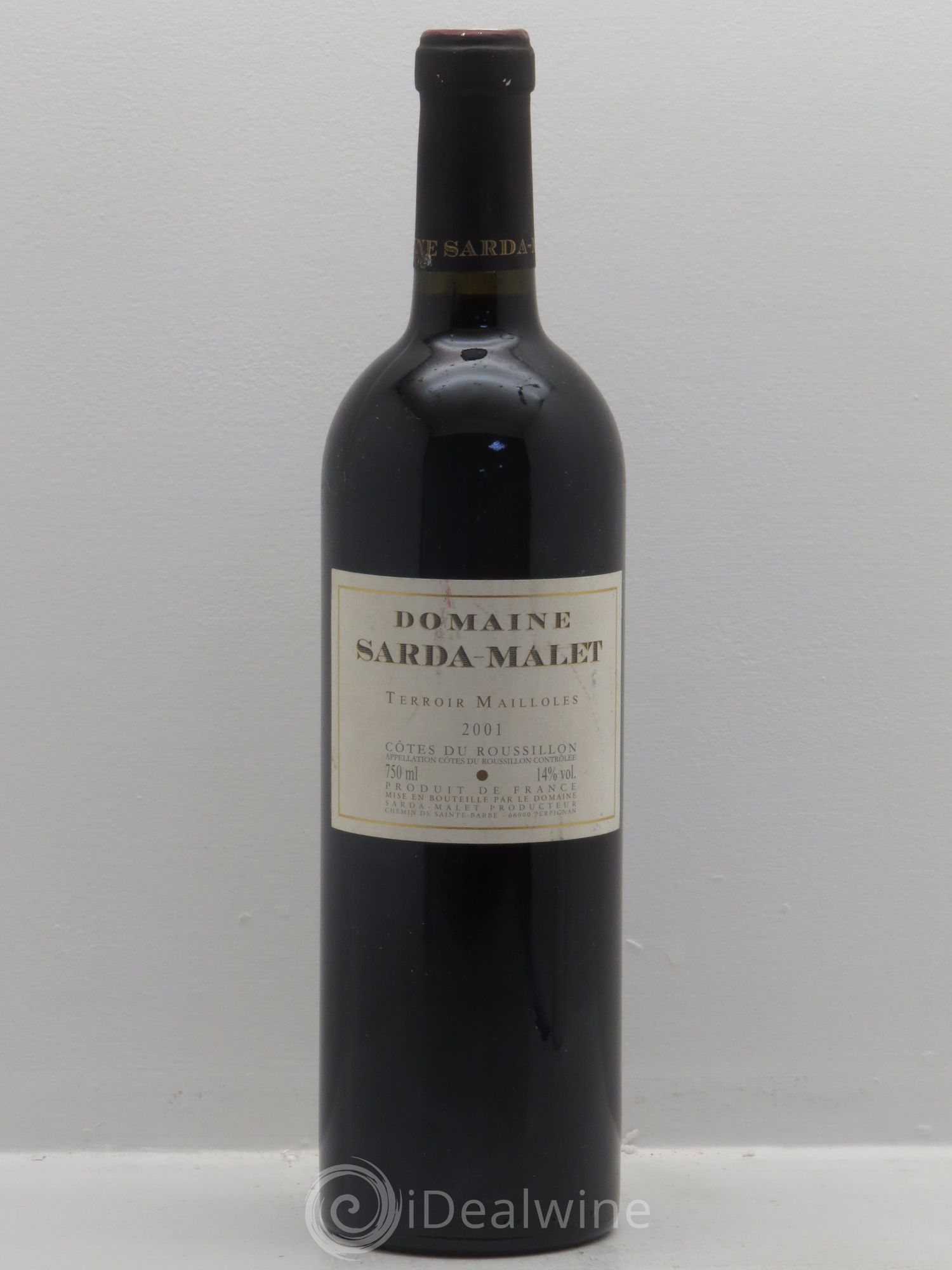 Côtes du Roussillon Domaine Sarda-Malet Terroir de Mailloles Jérôme Malet 2001 - Lot de 1 bouteille - 0