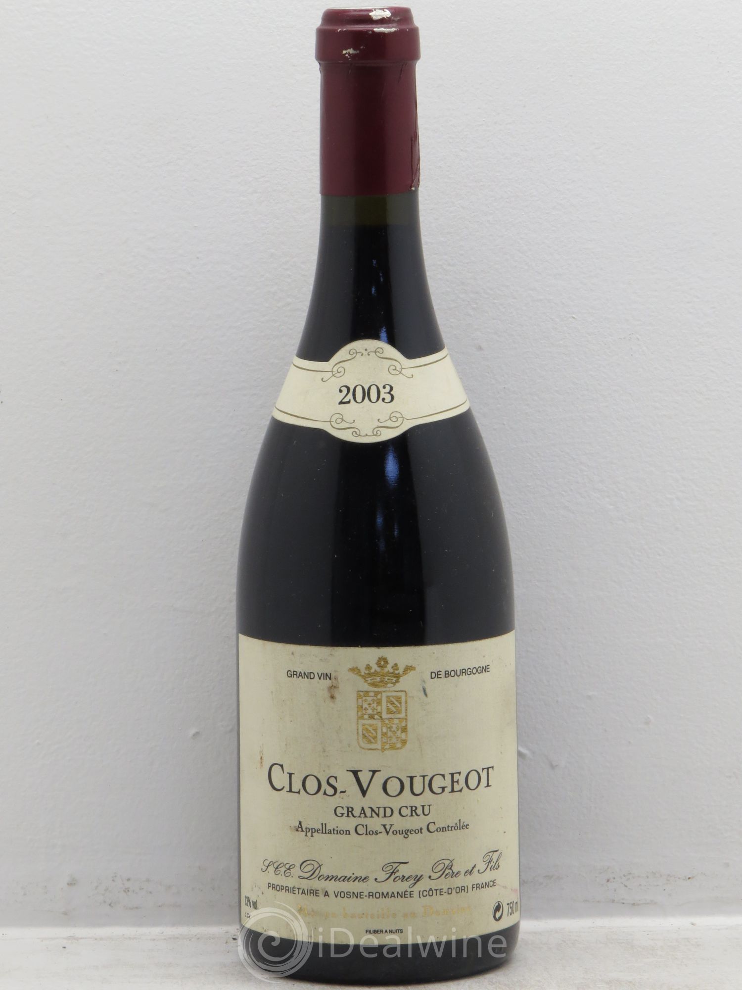 Clos de Vougeot Grand Cru Domaine Forey 2003 - Lot de 1 bouteille - 0