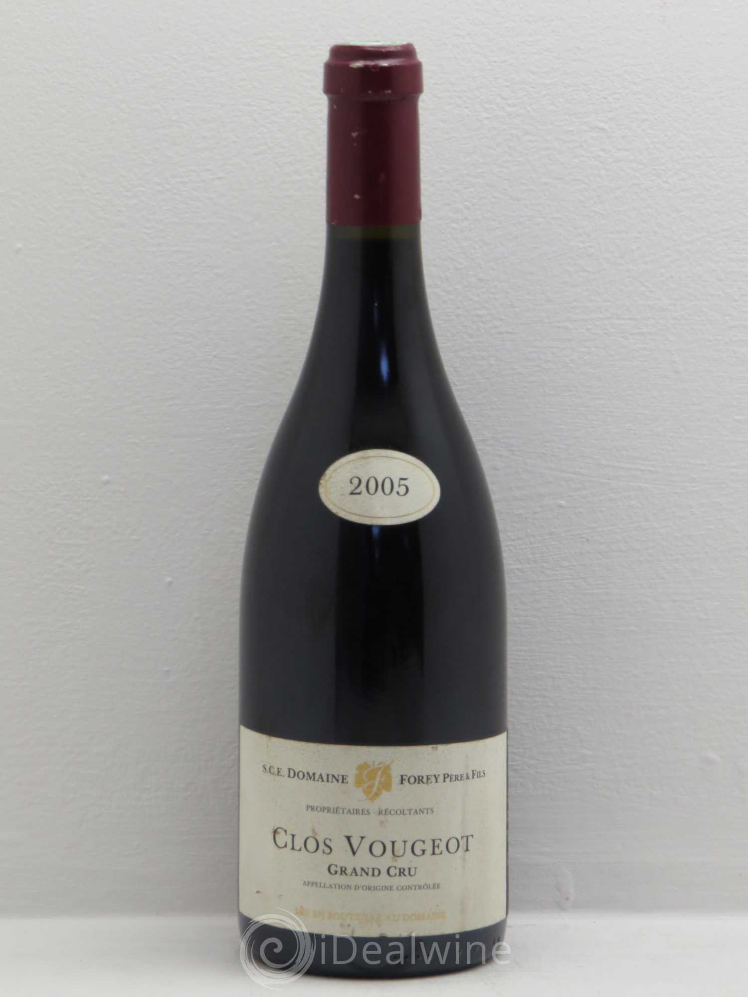 Clos de Vougeot Grand Cru domaine forey 2005 - Posten von 1 Flasche - 0