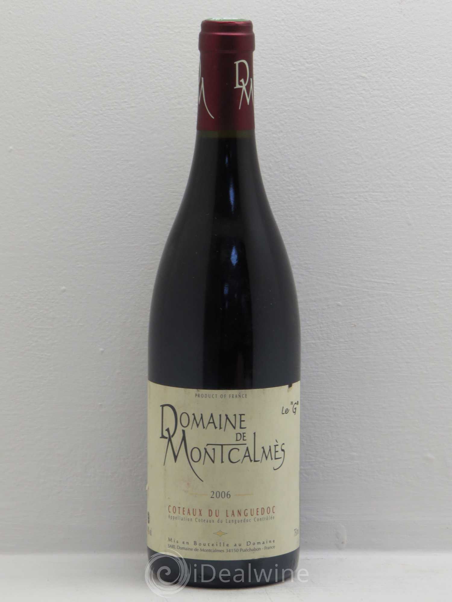 Terrasses du Larzac Domaine de Montcalmès Frédéric Pourtalié Le G 2006 - Lot de 1 bouteille - 0