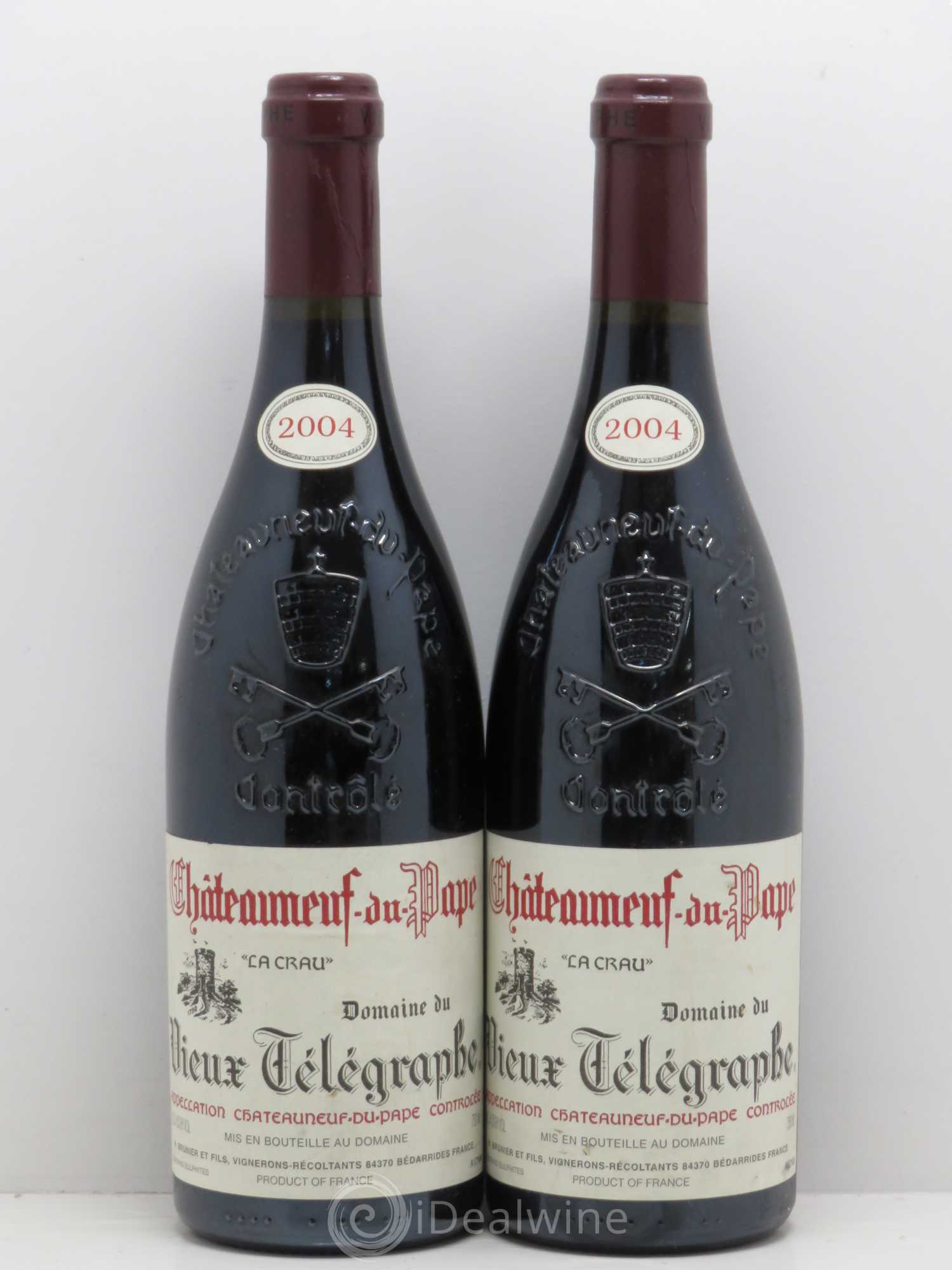 Châteauneuf-du-Pape Vieux Télégraphe (Domaine du) Vignobles Brunier La Crau 2004 - Lot de 2 bouteilles - 0