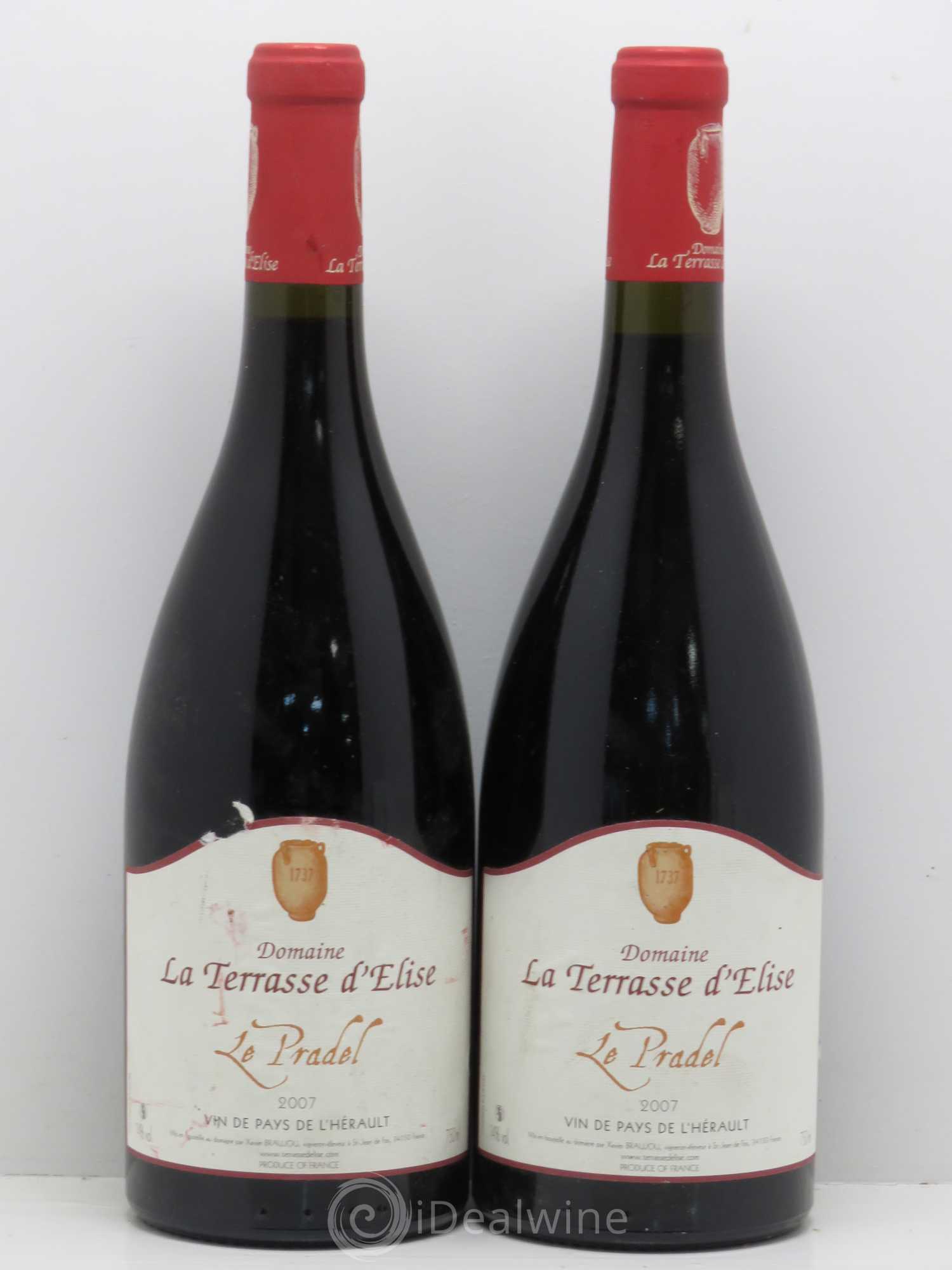 Pays d'Hérault Le Pradel Terrasse d'Elise (Domaine de la) 2007 - Lot de 2 bouteilles - 0
