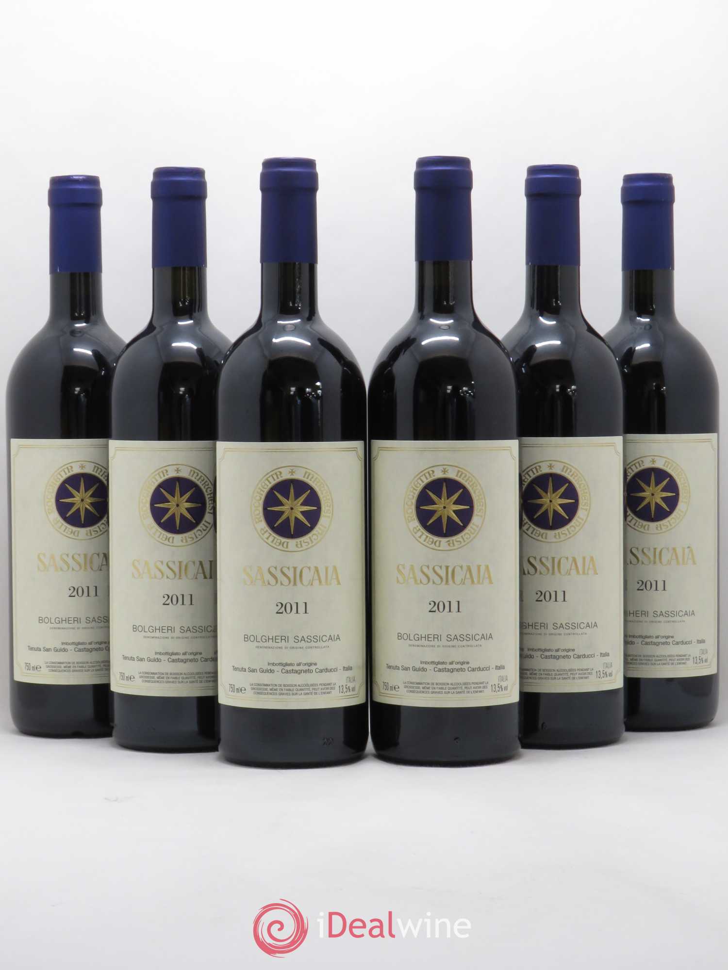 Bolgheri DOC Sassicaia Tenuta San Guido Caisse Prestige 2011 - Lot de 6 bouteilles - 0