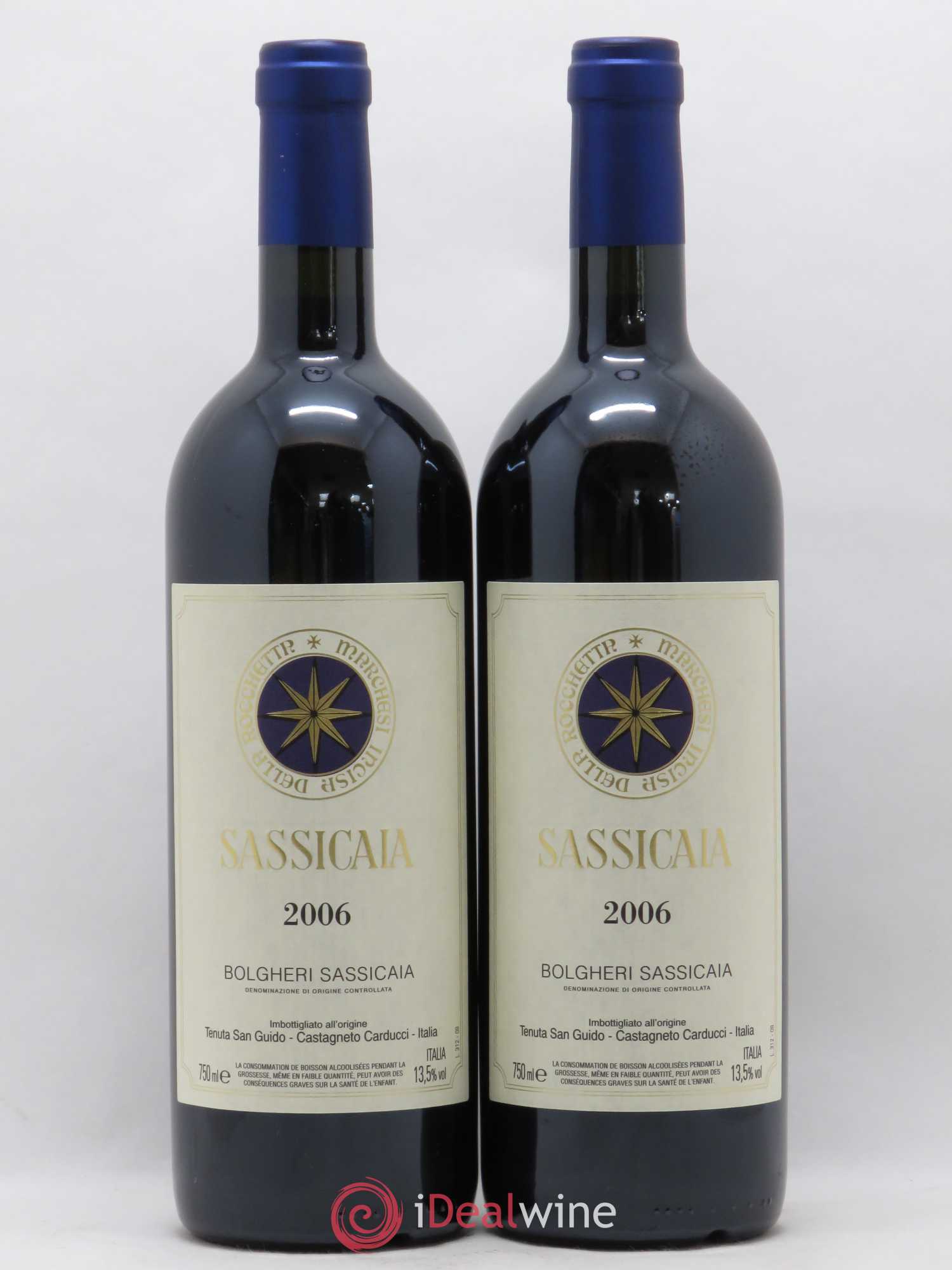 Bolgheri DOC Sassicaia Tenuta San Guido 2006 - Lot de 2 bouteilles - 0