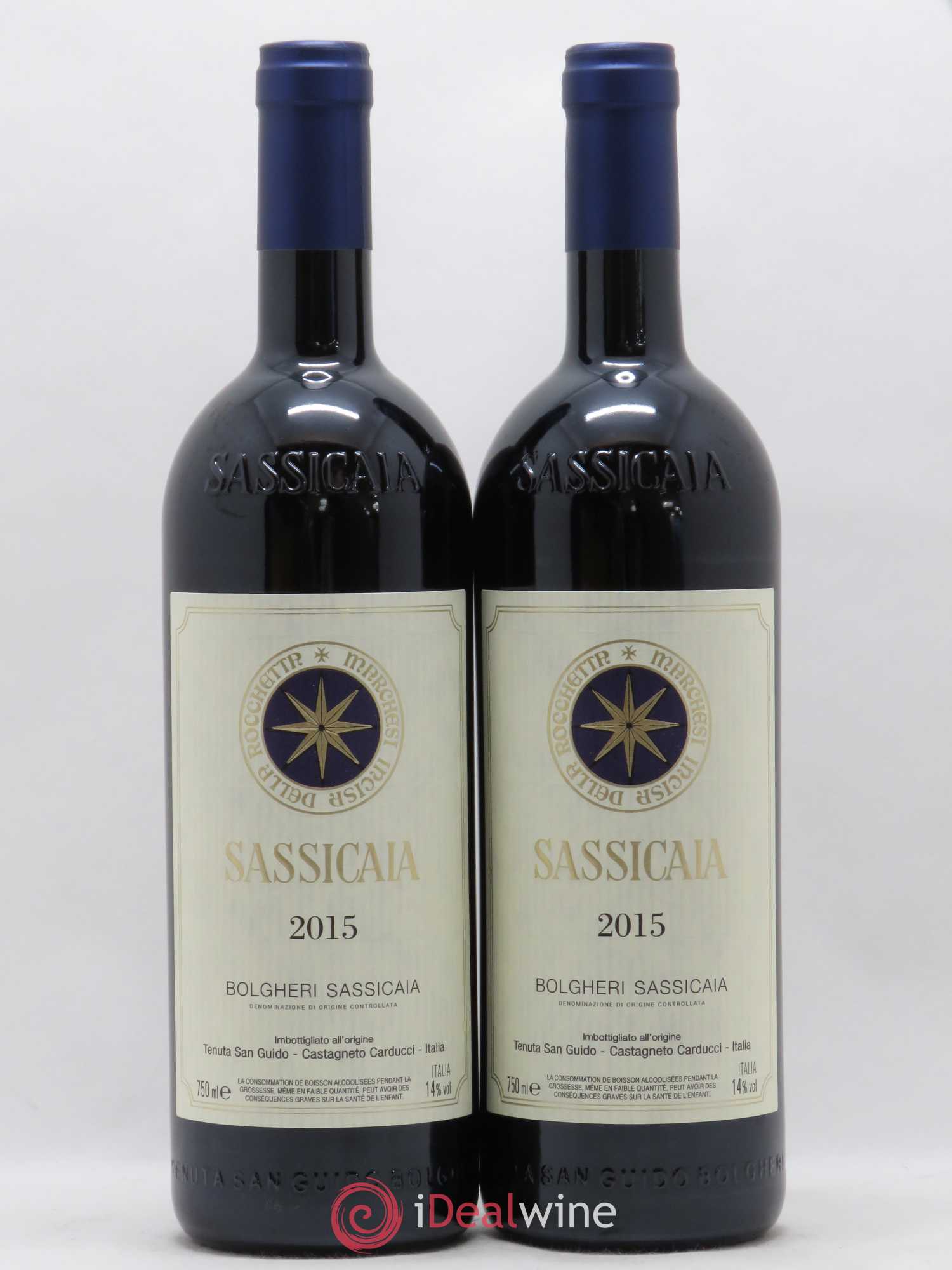Bolgheri DOC Sassicaia Tenuta San Guido 2015 - Lot de 2 bouteilles - 0