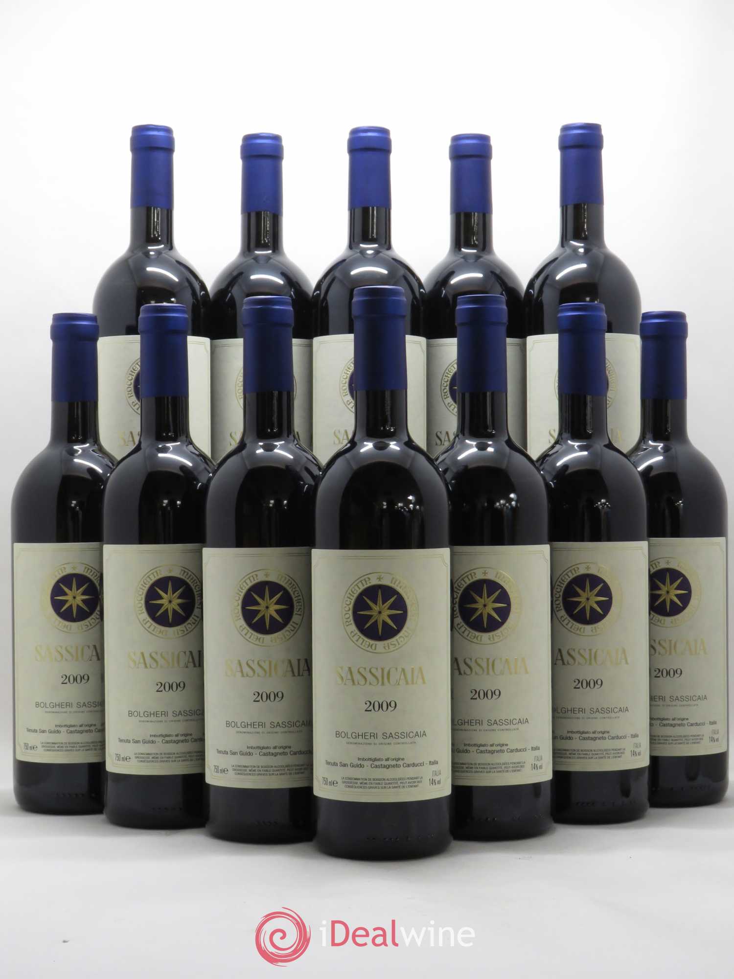 Bolgheri DOC Sassicaia Tenuta San Guido Caisse Prestige 2009 - Lot de 12 bouteilles - 0