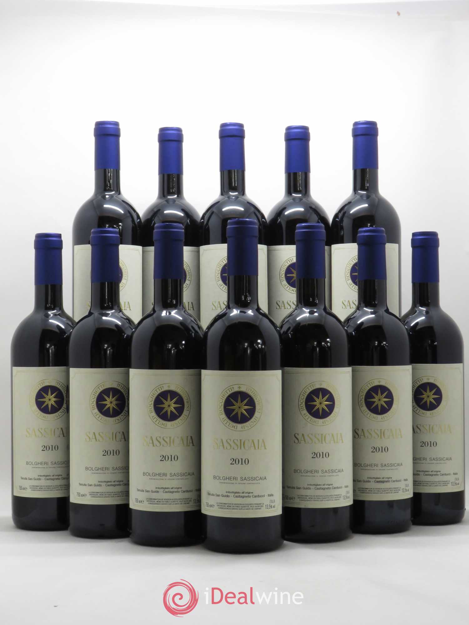 Bolgheri DOC Sassicaia Tenuta San Guido Caisse Prestige 2010 - Lot de 12 bouteilles - 0