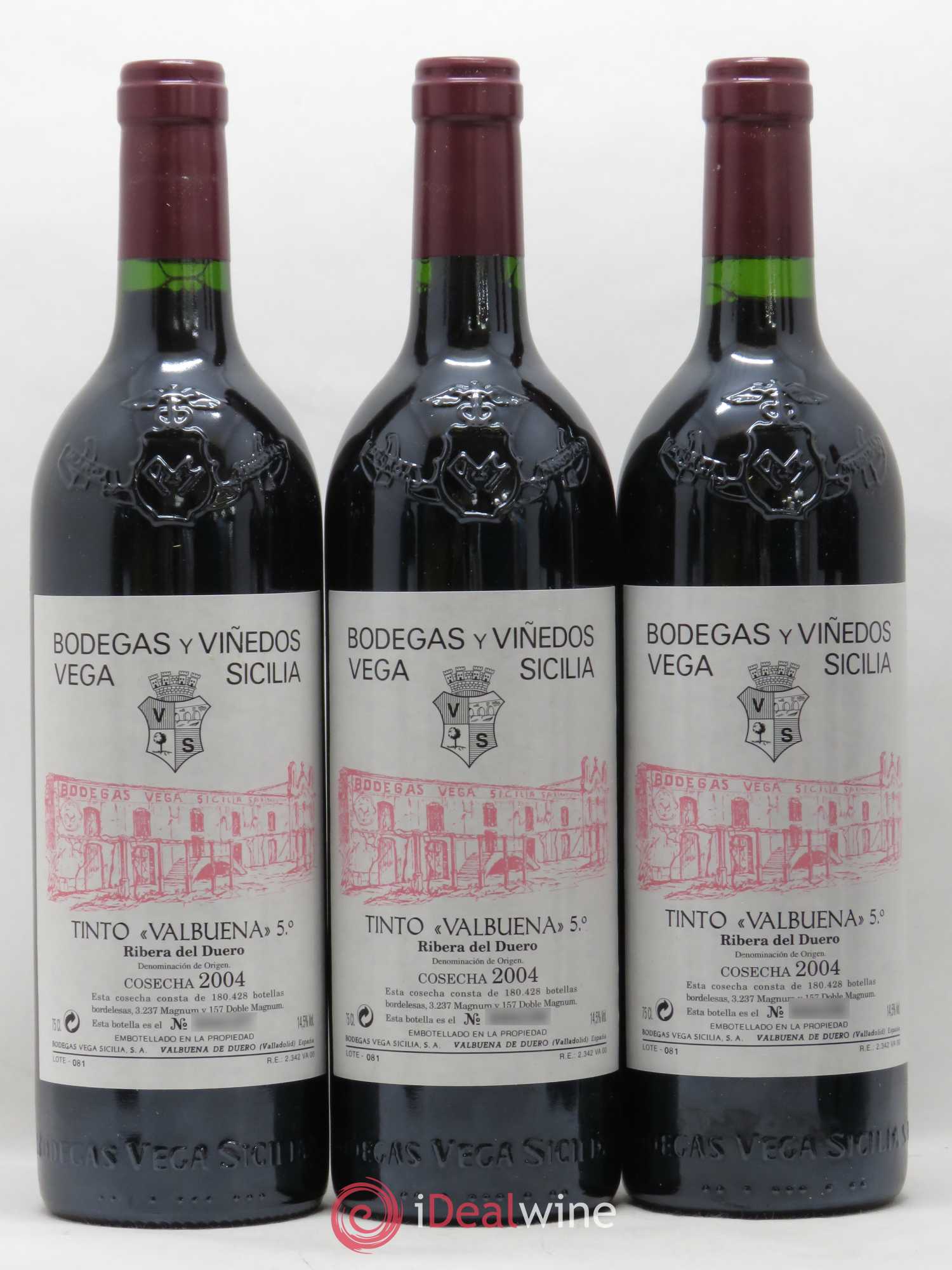 Ribera Del Duero DO Vega Sicilia Valbuena 5 ano Famille Alvarez 2004 - Lot de 6 bouteilles - 1