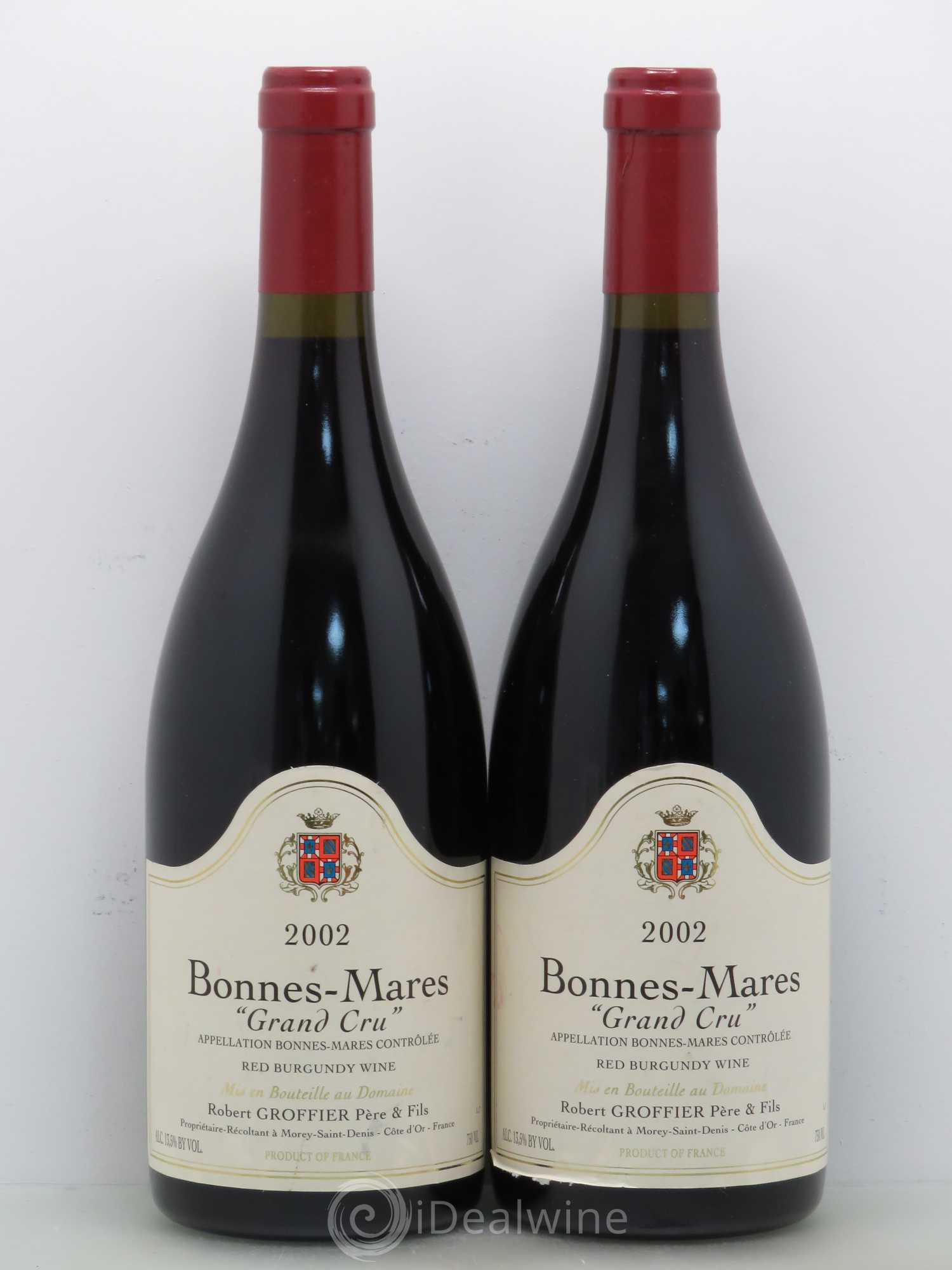 Bonnes-Mares Grand Cru Robert Groffier Père & Fils (Domaine) 2002 - Lot de 2 bouteilles - 0