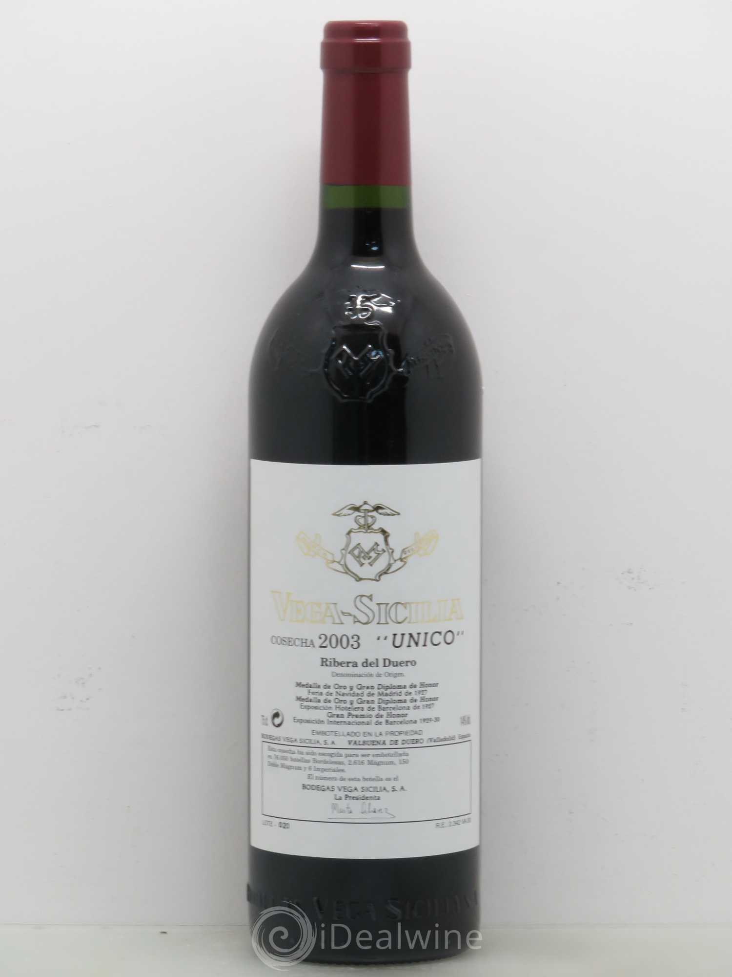 Ribera Del Duero DO Vega Sicilia Unico Famille Alvarez 2003 - Lot de 1 bouteille - 0