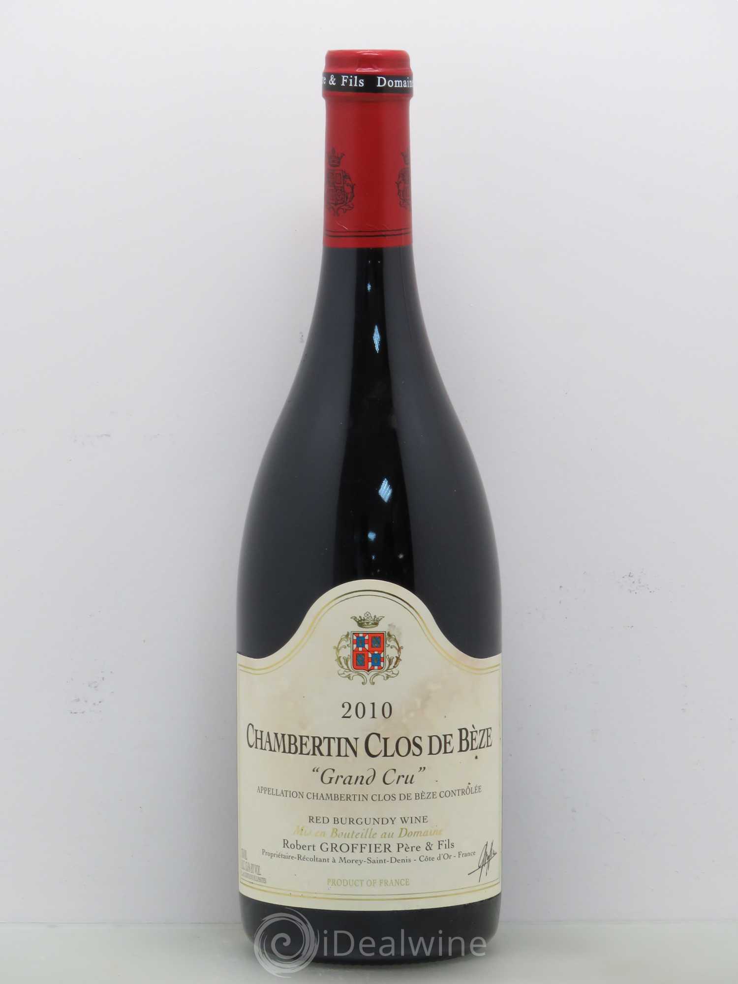 Chambertin Clos de Bèze Grand Cru Robert Groffier Père & Fils (Domaine) 2010 - Lot de 1 bouteille - 0