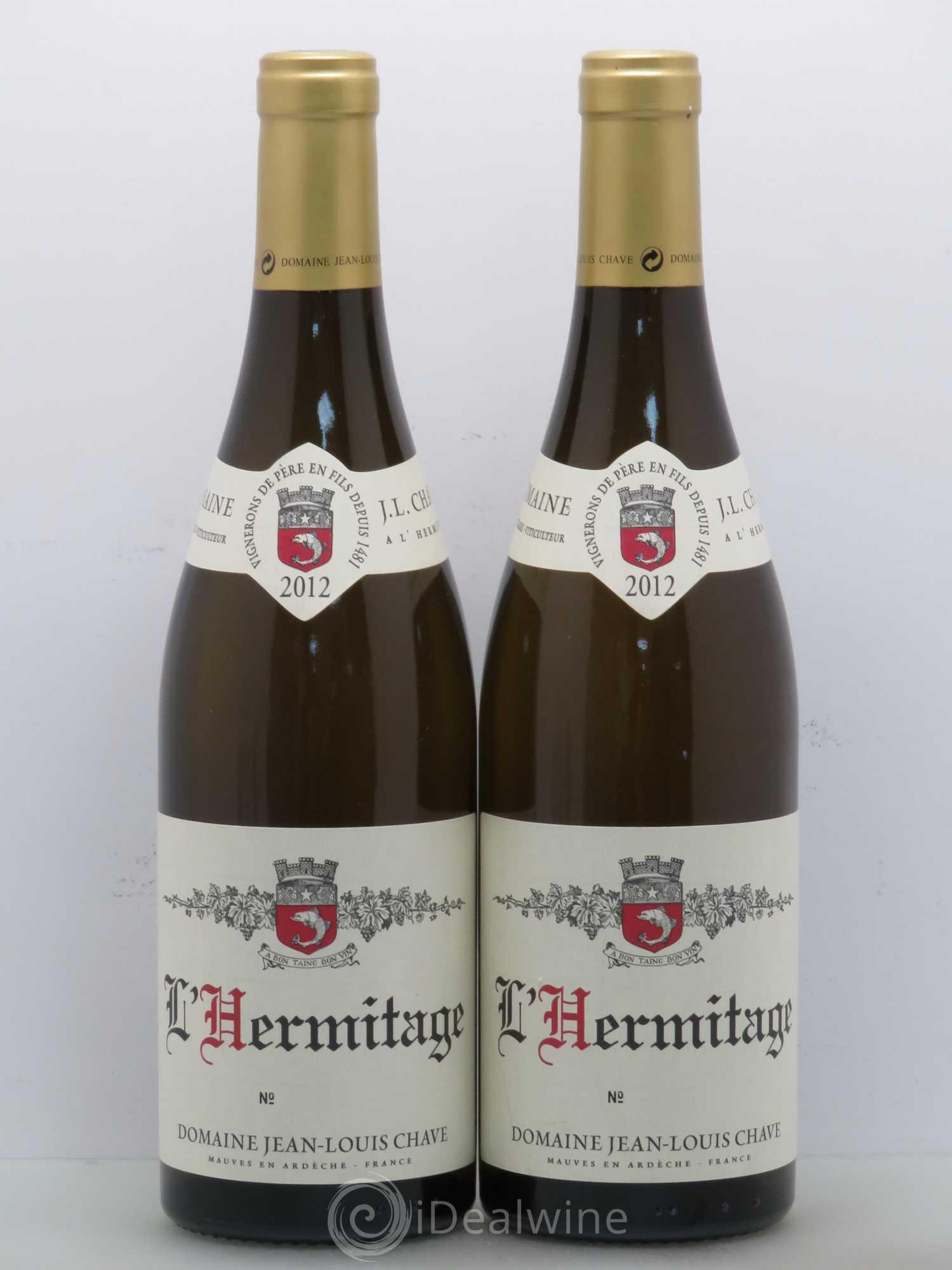 Hermitage Jean-Louis Chave (sans prix de réserve) 2012 - Lot de 2 bouteilles - 0