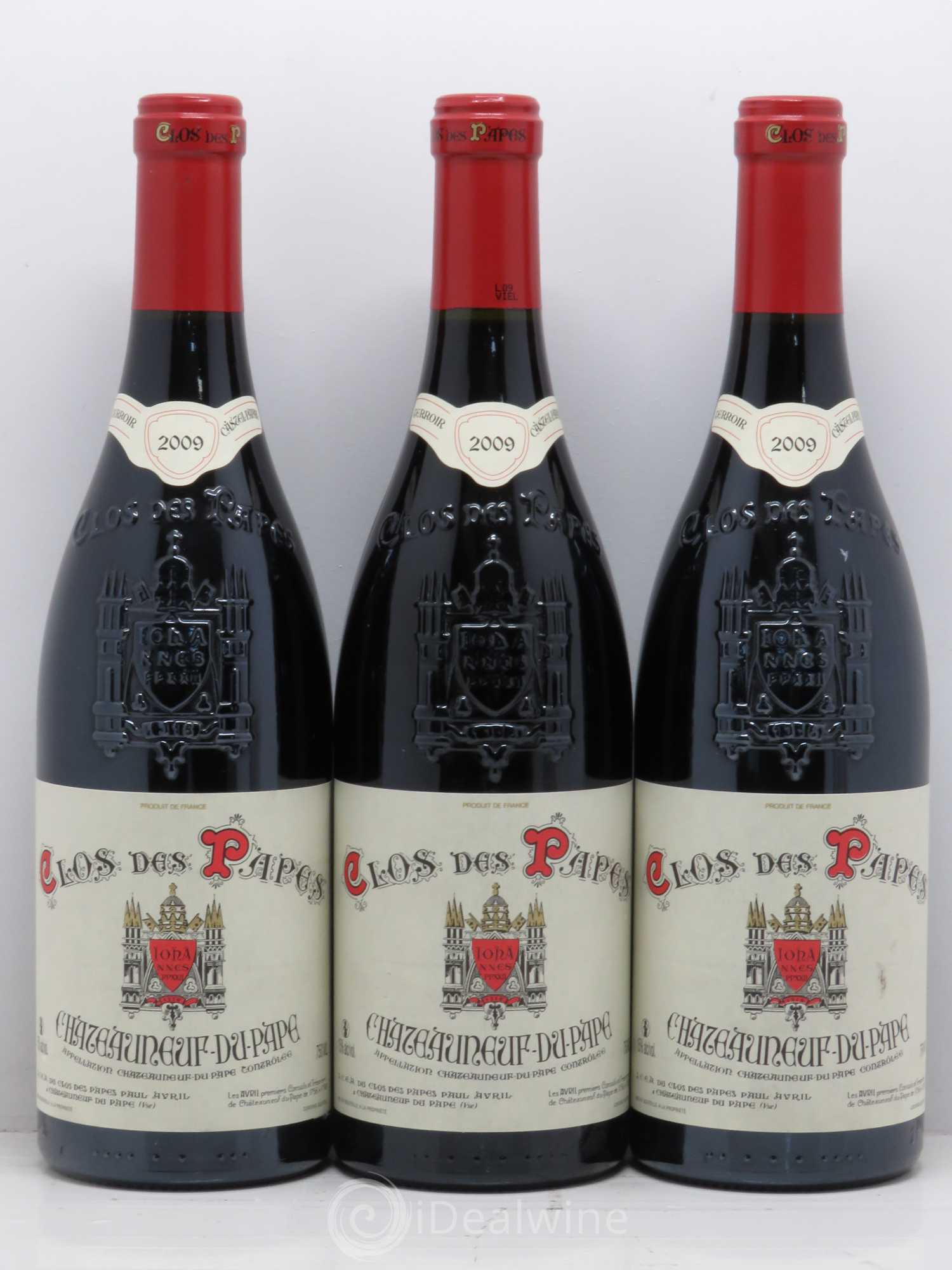Châteauneuf-du-Pape Clos des Papes - Paul Avril 2009 - Lot de 3 bouteilles - 0