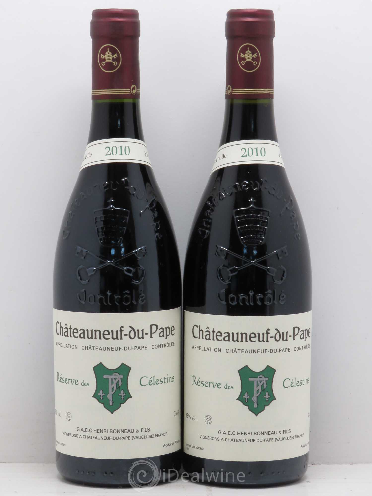 Châteauneuf-du-Pape Réserve des Célestins Henri Bonneau & Fils 2010 - Lot de 2 bouteilles - 0