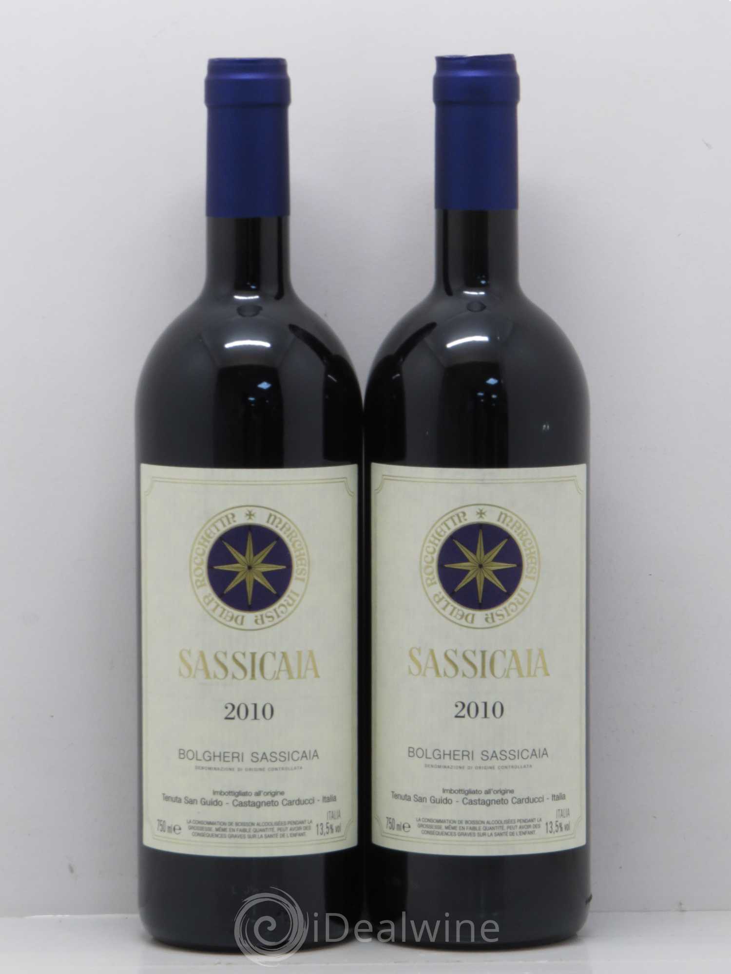 Bolgheri DOC Sassicaia Tenuta San Guido 2010 - Lot de 2 bouteilles - 0