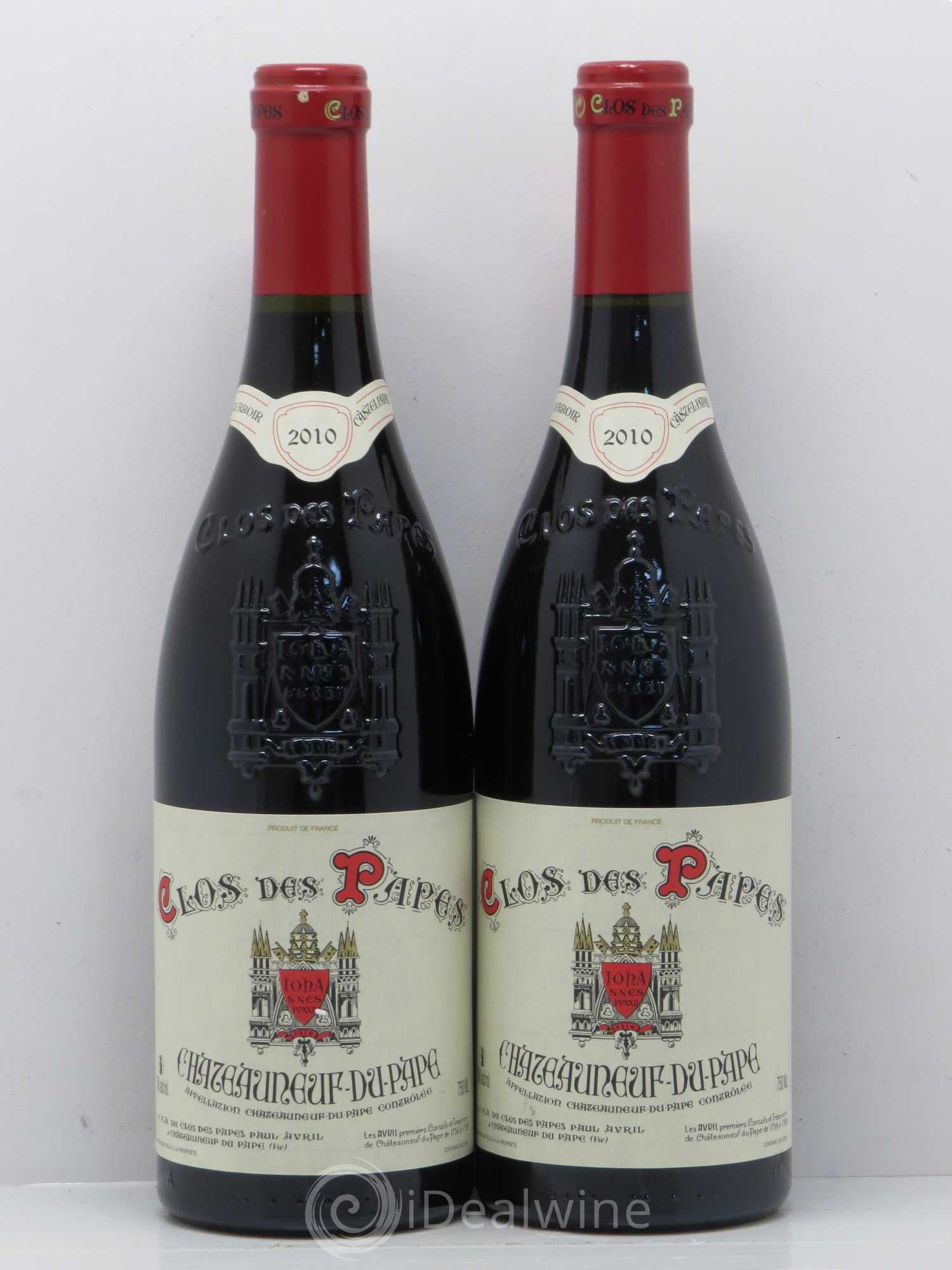 Châteauneuf-du-Pape Clos des Papes - Paul Avril 2010 - Lot de 2 bouteilles - 0