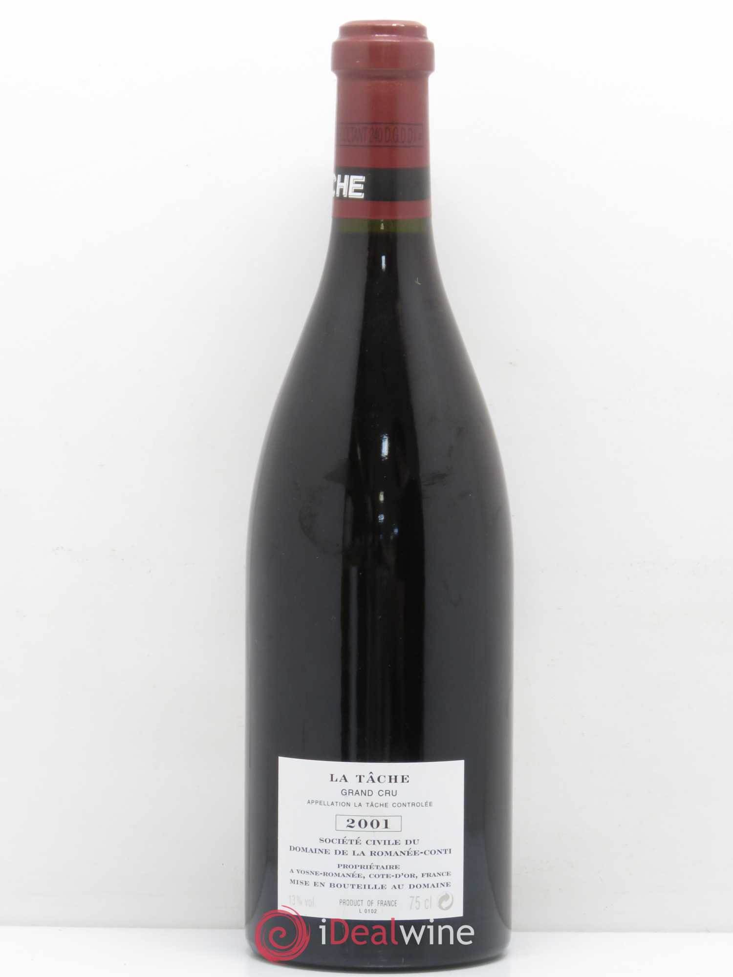 La Tâche Grand Cru Domaine de la Romanée-Conti 2001 - Lot de 1 bouteille - 1