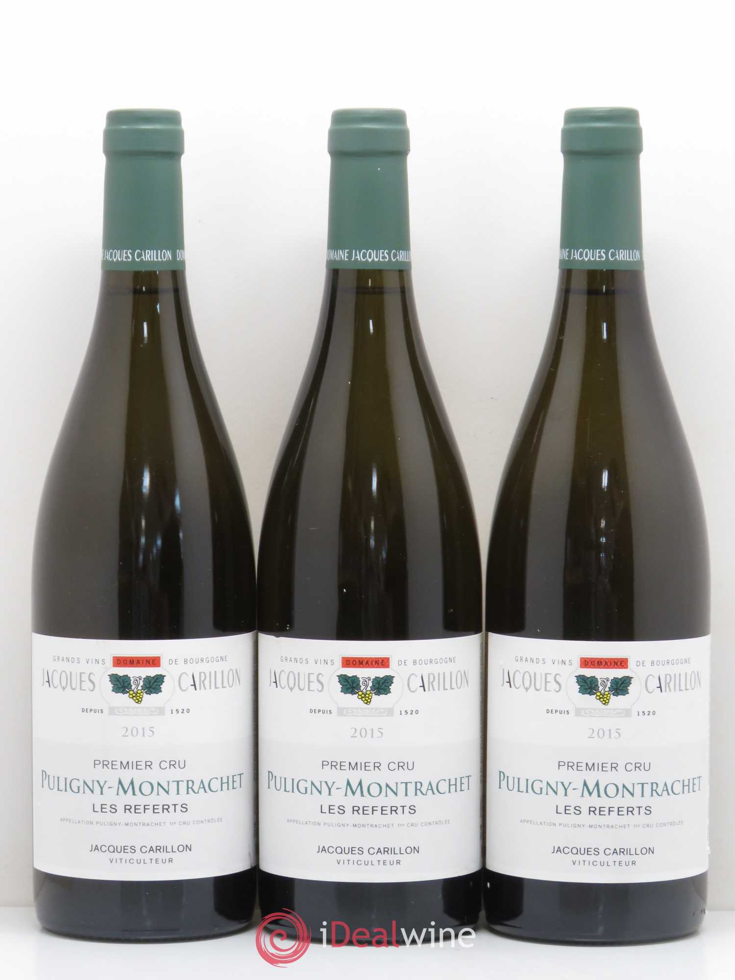 Puligny-Montrachet 1er Cru Referts Domaine Jacques Carillon 2015 - Lot de 3 bouteilles - 0