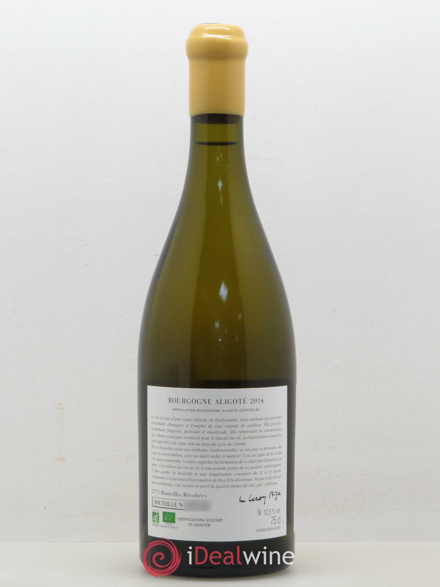 Bourgogne Aligoté Sous Chatelet d'Auvenay (Domaine) 2014 - Lot de 1 bouteille - 1