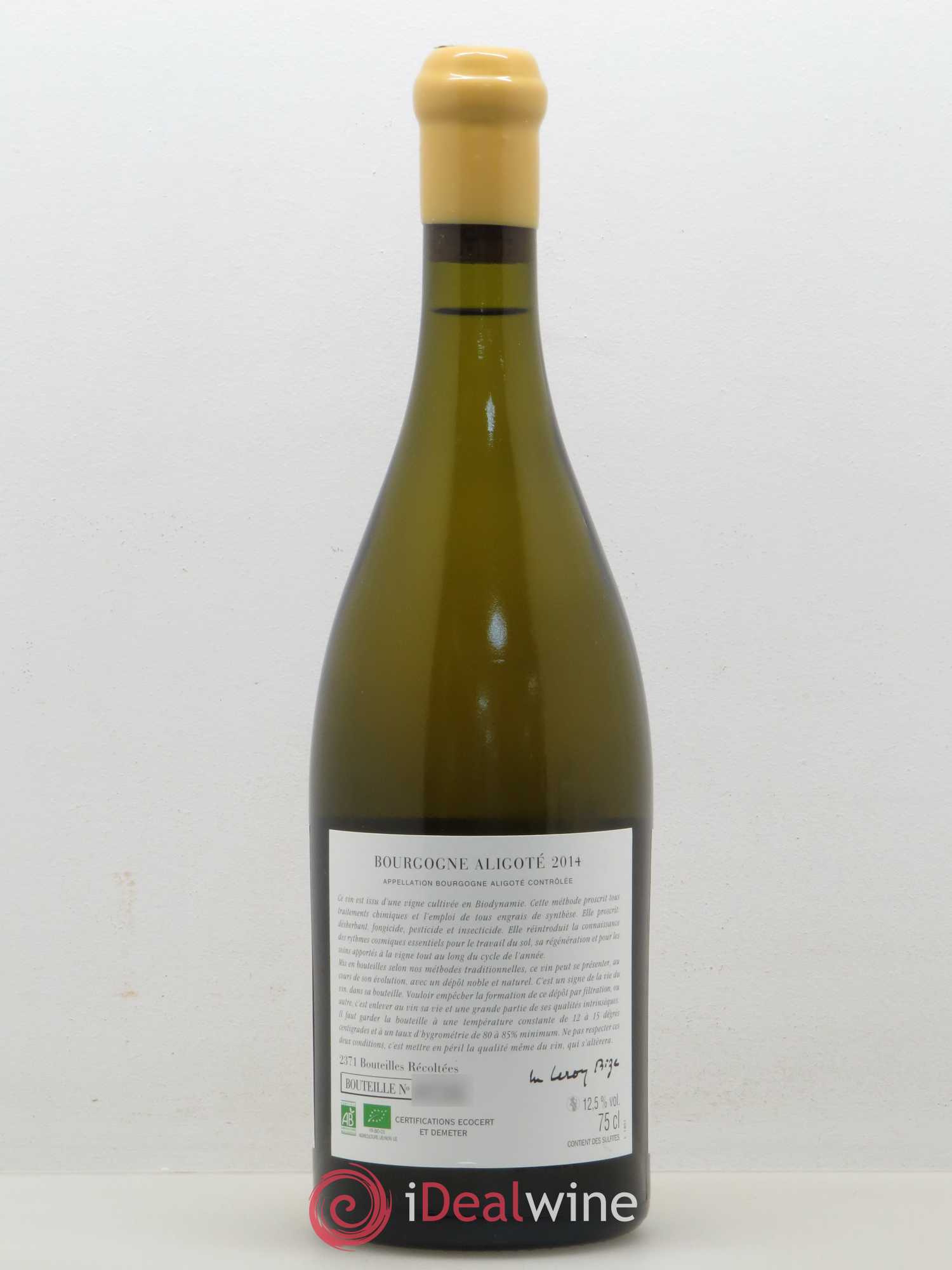 Bourgogne Aligoté Sous Chatelet d'Auvenay (Domaine) 2014 - Lot de 1 bouteille - 1