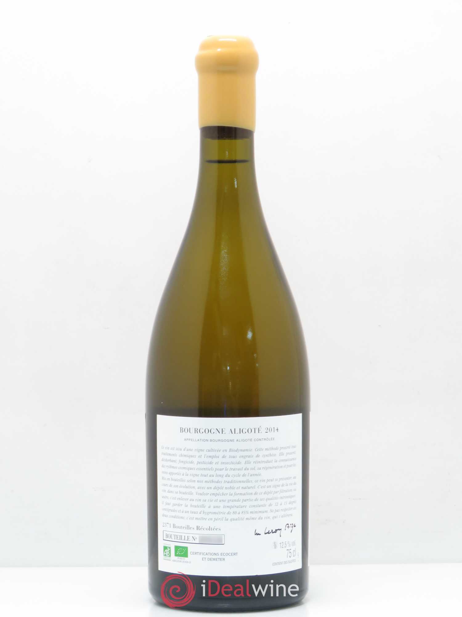 Bourgogne Aligoté Sous Chatelet d'Auvenay (Domaine) 2014 - Lot de 1 bouteille - 1