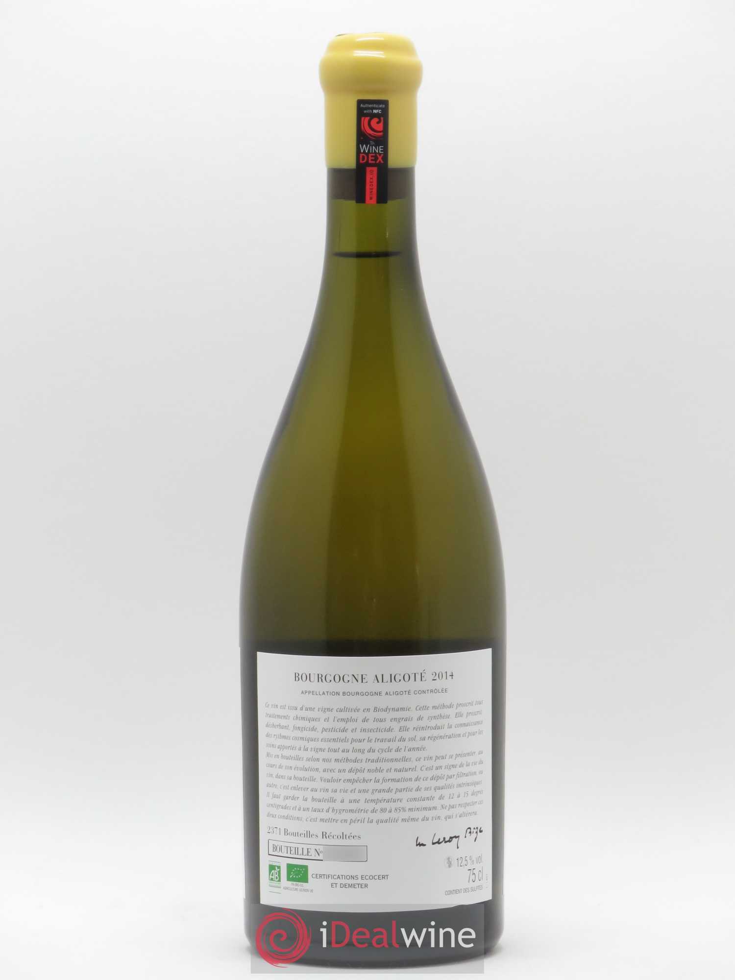 Bourgogne Aligoté Sous Chatelet d'Auvenay (Domaine)  (sans prix de réserve) 2014 - Lot de 1 bouteille - 1