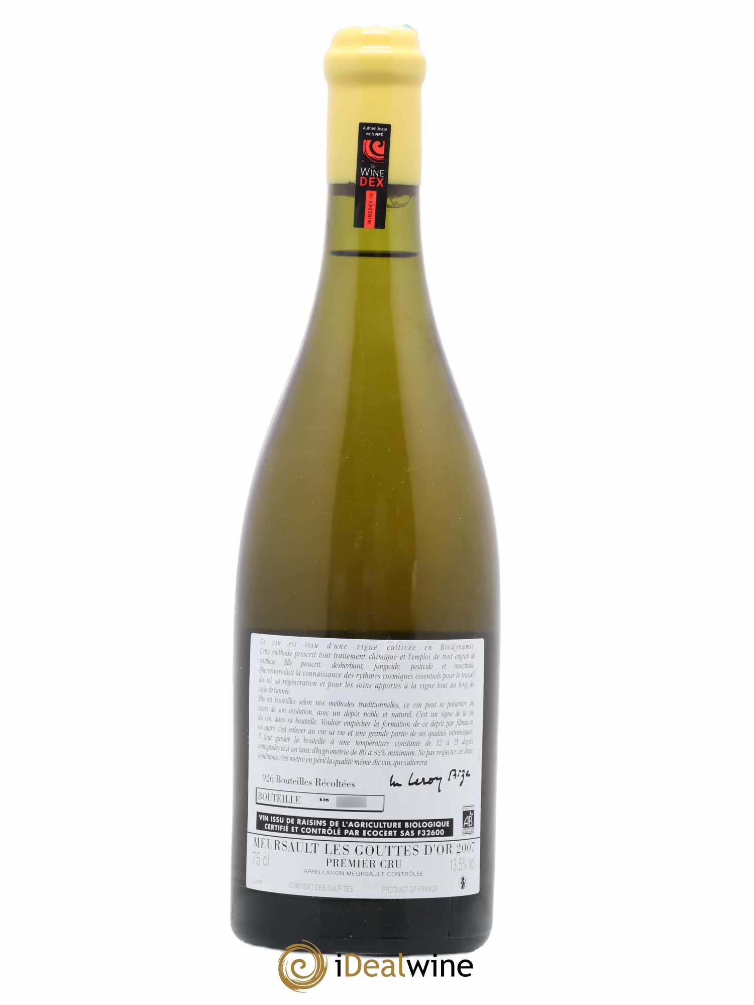 Meursault 1er Cru Les Gouttes d'Or d'Auvenay (Domaine) (sans prix de réserve) 2007 - Lot de 1 bouteille - 1
