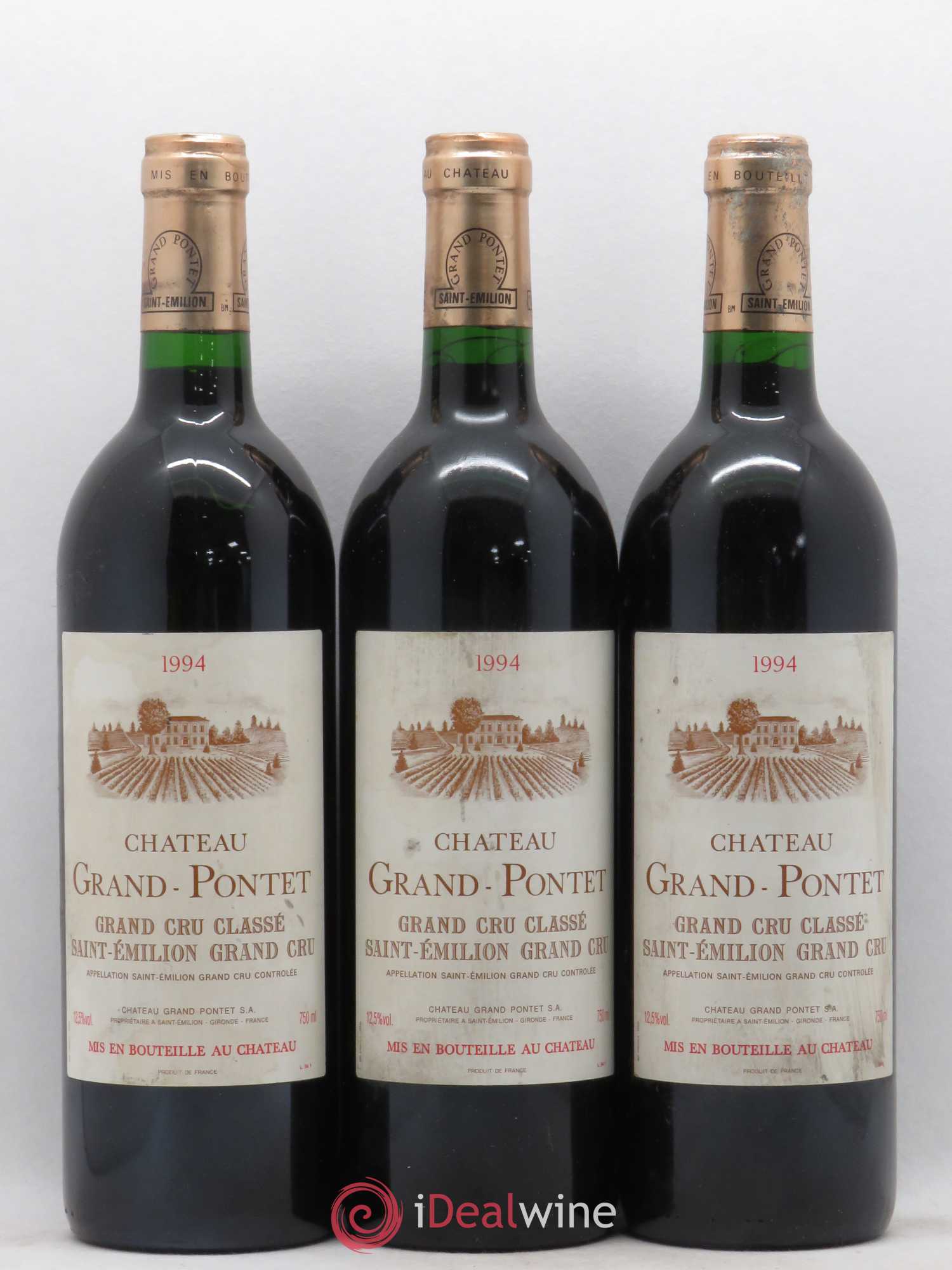 Château Grand Pontet Grand Cru Classé 1994 - Lot de 3 bouteilles - 0
