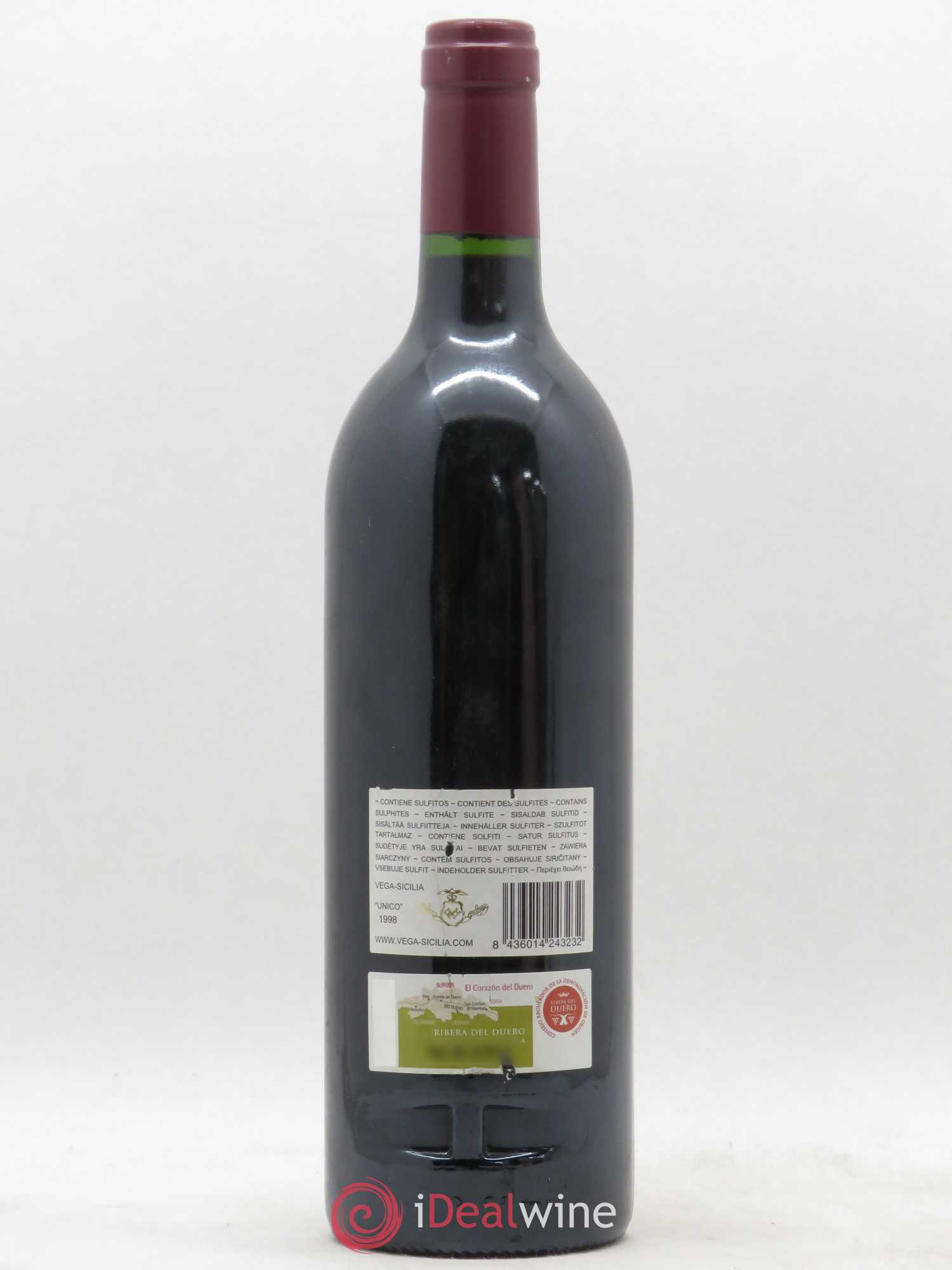 Ribera Del Duero DO Vega Sicilia Unico Famille Alvarez 1998 - Lot de 1 bouteille - 1