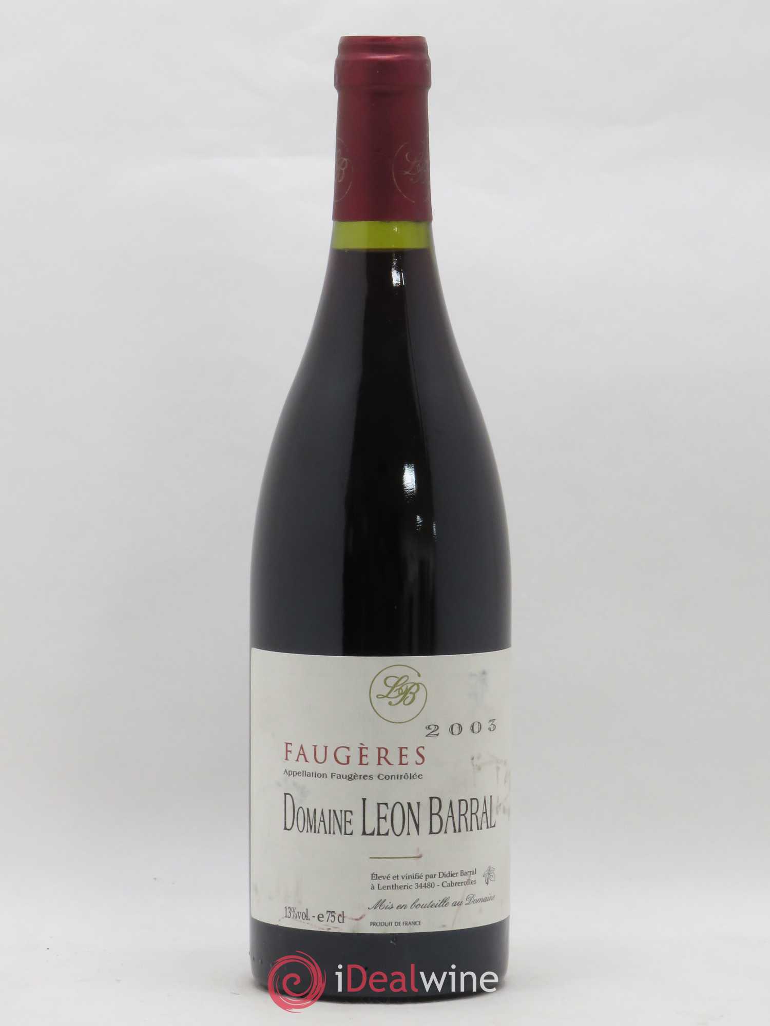 Faugères Domaine Léon Barral 2003 - Lot de 1 bouteille - 0