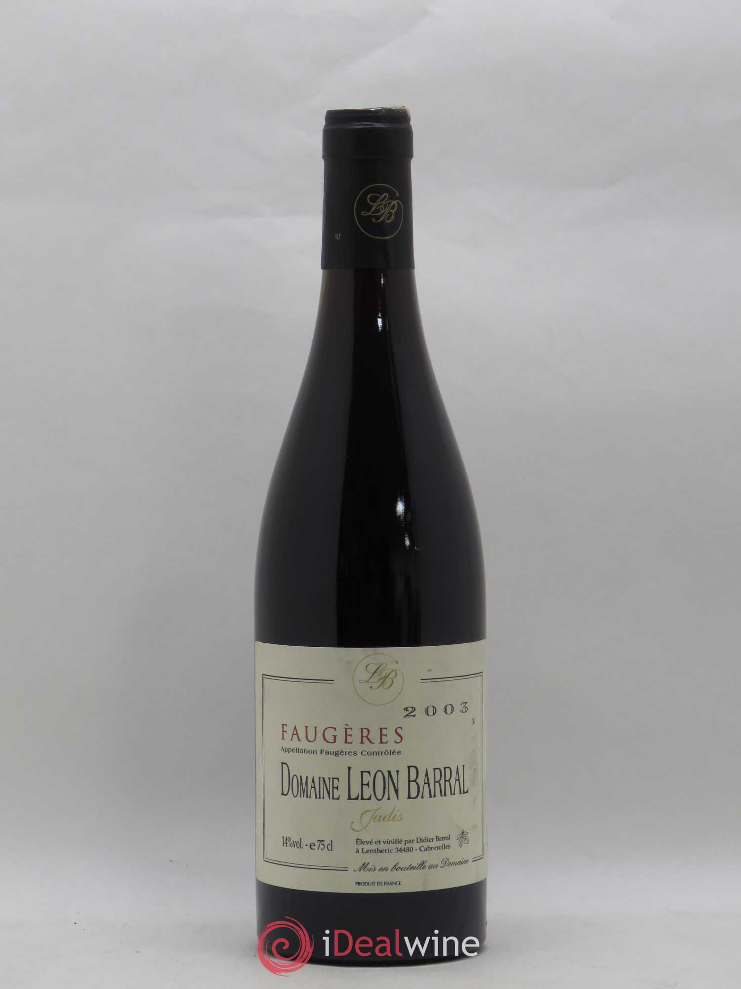 Faugères Jadis Domaine Léon Barral 2003 - Lot de 1 bouteille - 0