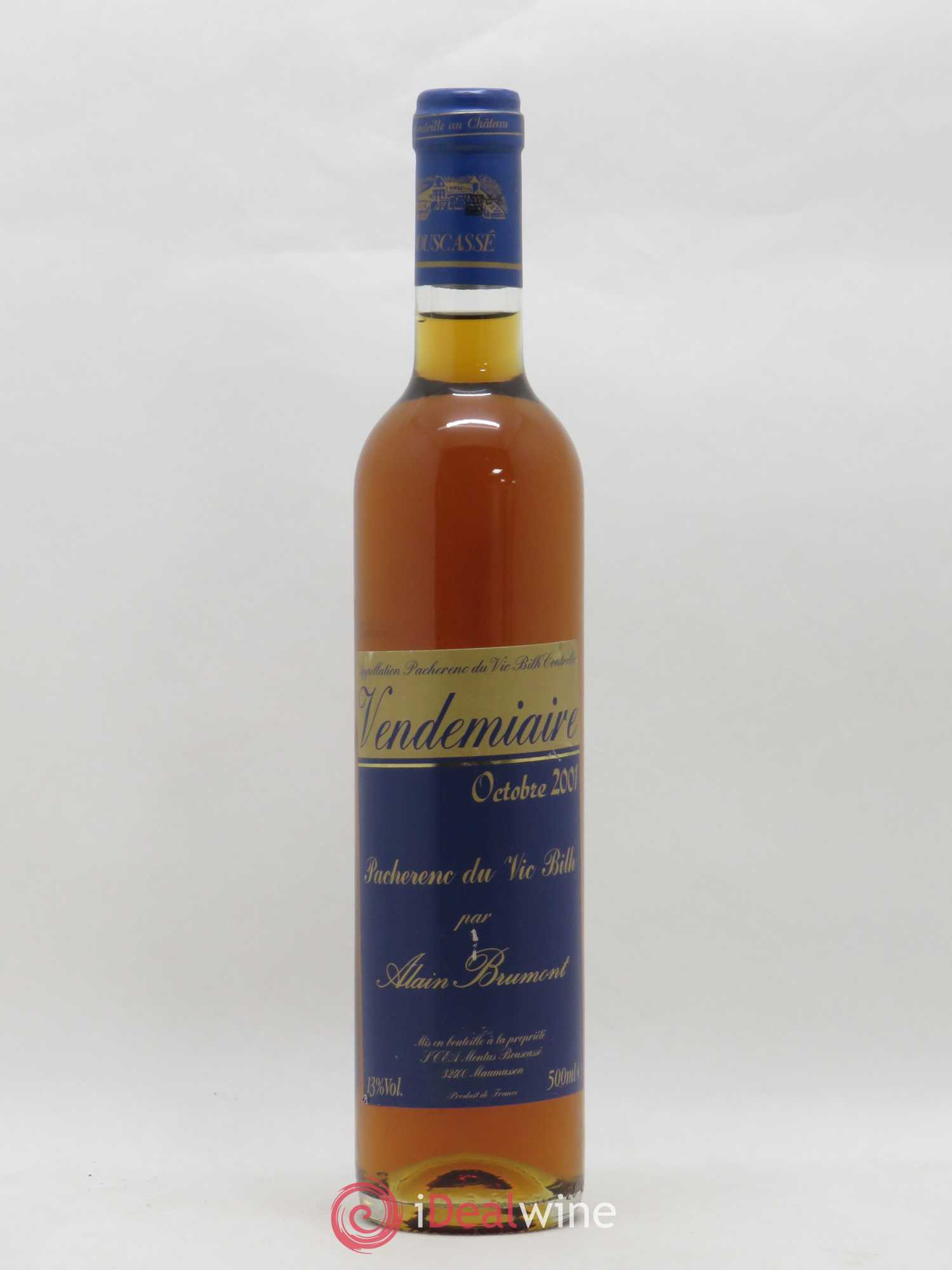 Pacherenc du Vic-Bilh Château Bouscassé Vendemiaire Alain Brumont (sans prix de réserve) 2001 - Lot de 1 bouteille - 0