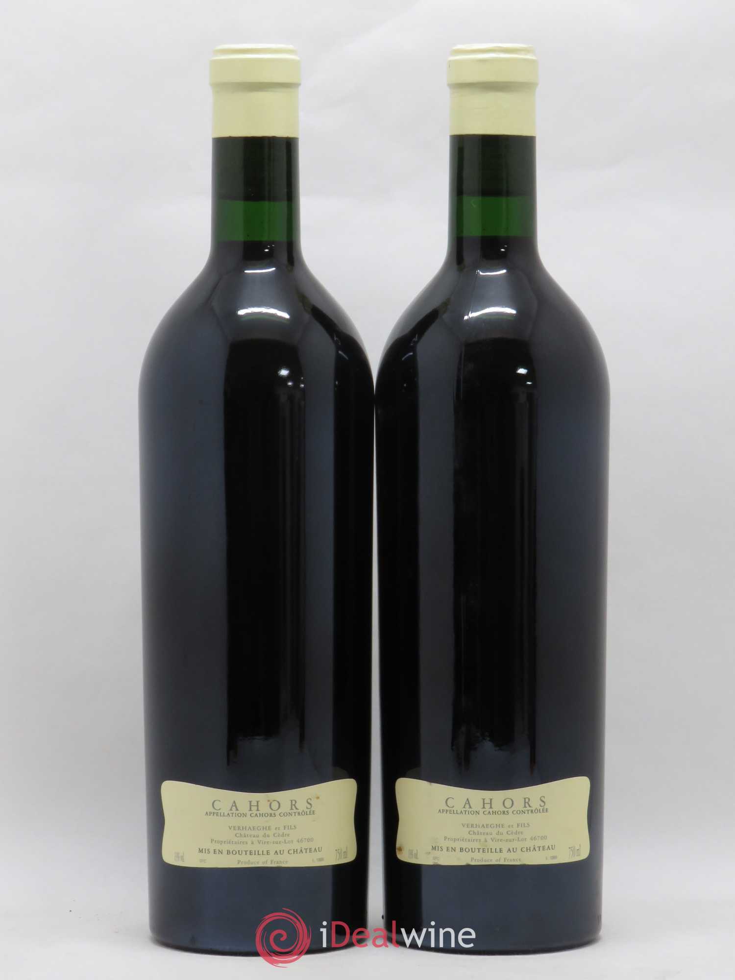 Cahors Château du Cèdre Cuvée Le Cèdre Pascal et Jean-Marc Verhaeghe 1998 - Lot de 2 bouteilles - 1