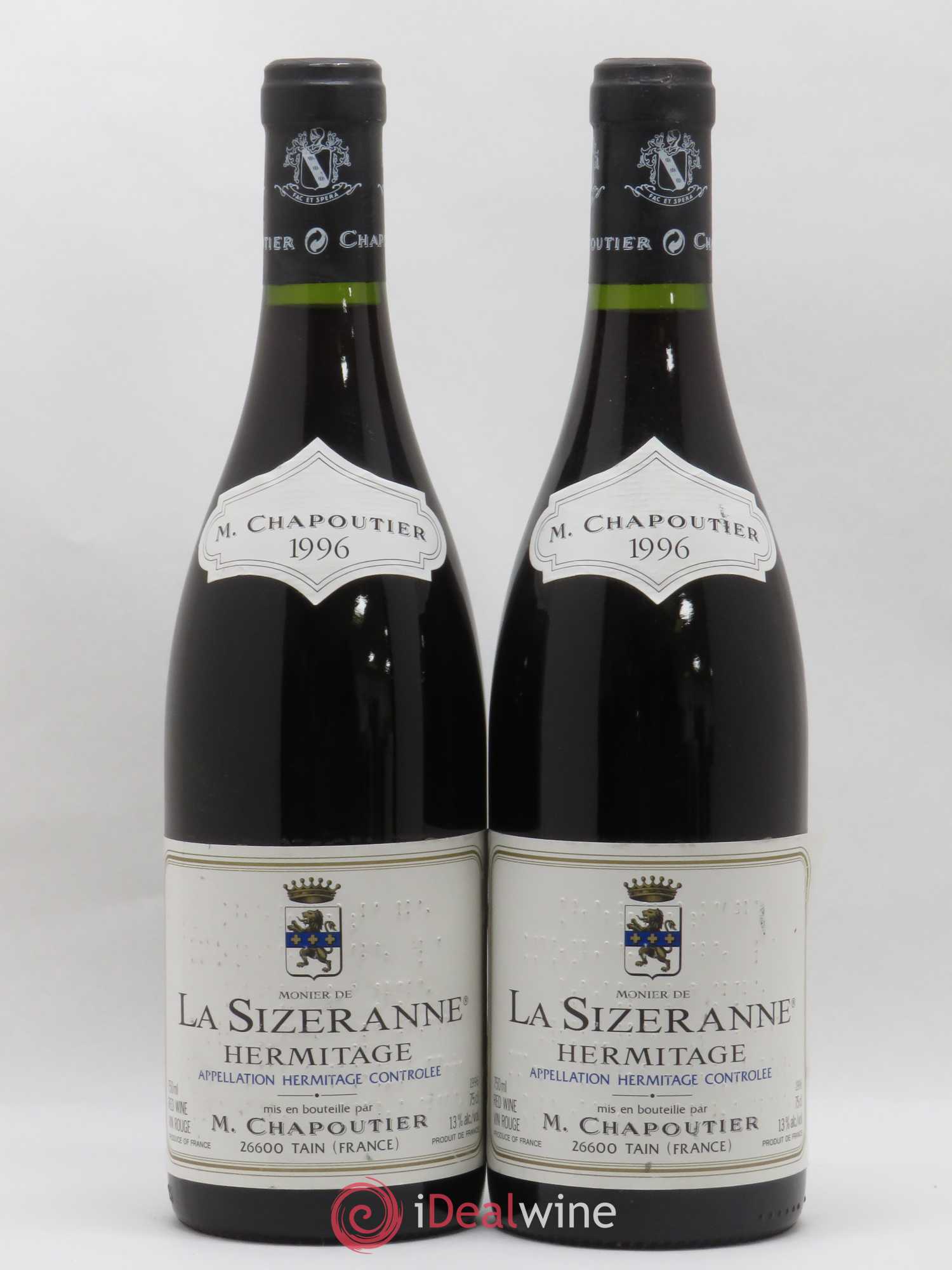 Hermitage Monier de La Sizeranne Chapoutier 1996 - Lot de 2 bouteilles - 0