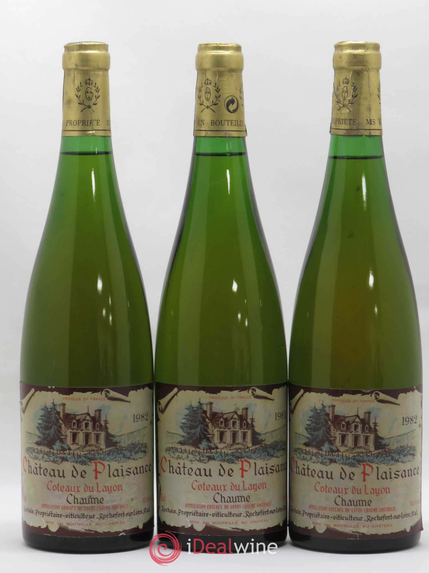 Coteaux du Layon Chaume Château Plaisance 1982 - Lotto di 3 bottiglie - 0