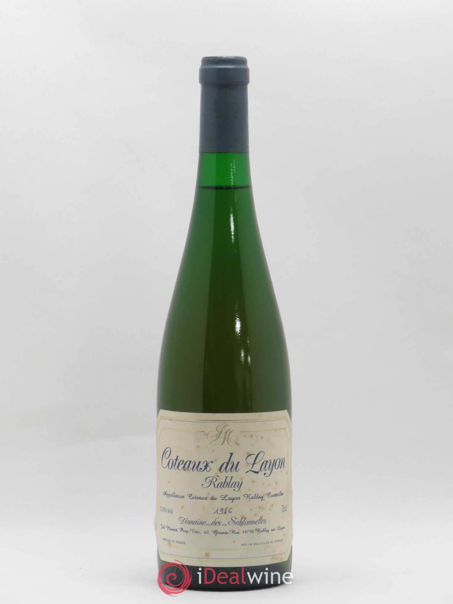 Coteaux du Layon Rablais Domaine des Sablonnettes (sans prix de réserve) 1986 - Lot de 1 bouteille - 0