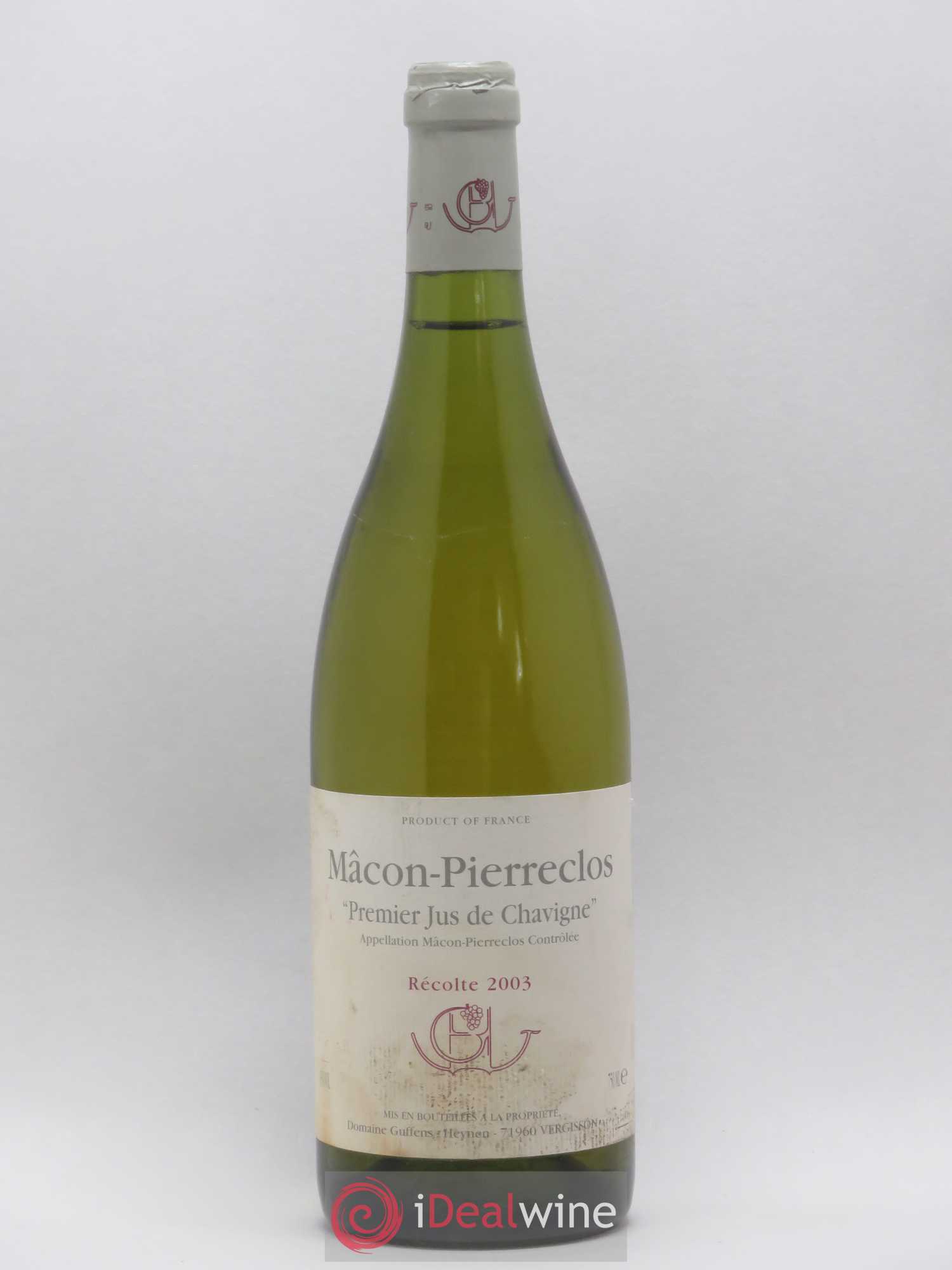 Mâcon Pierreclos 1er Jus de Chavigne Guffens-Heynen 2003 - Lot de 1 bouteille - 0