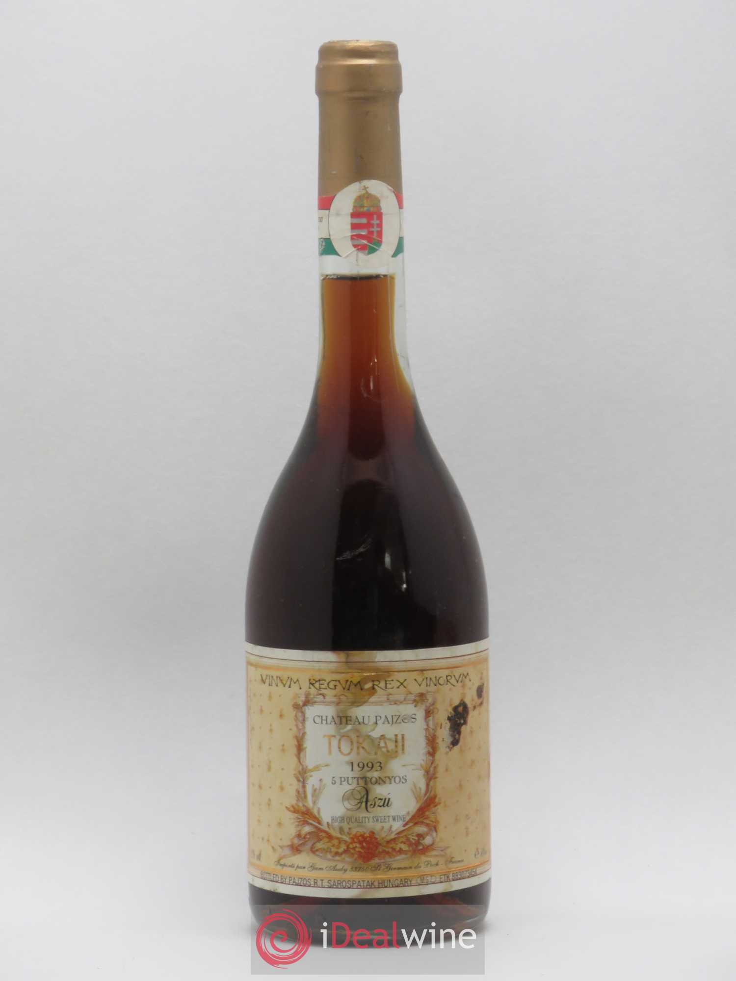 Tokaji 5 Puttonyos Château Pajzos Aszu 50 Cl 1993 - Posten von 1 Flasche - 0