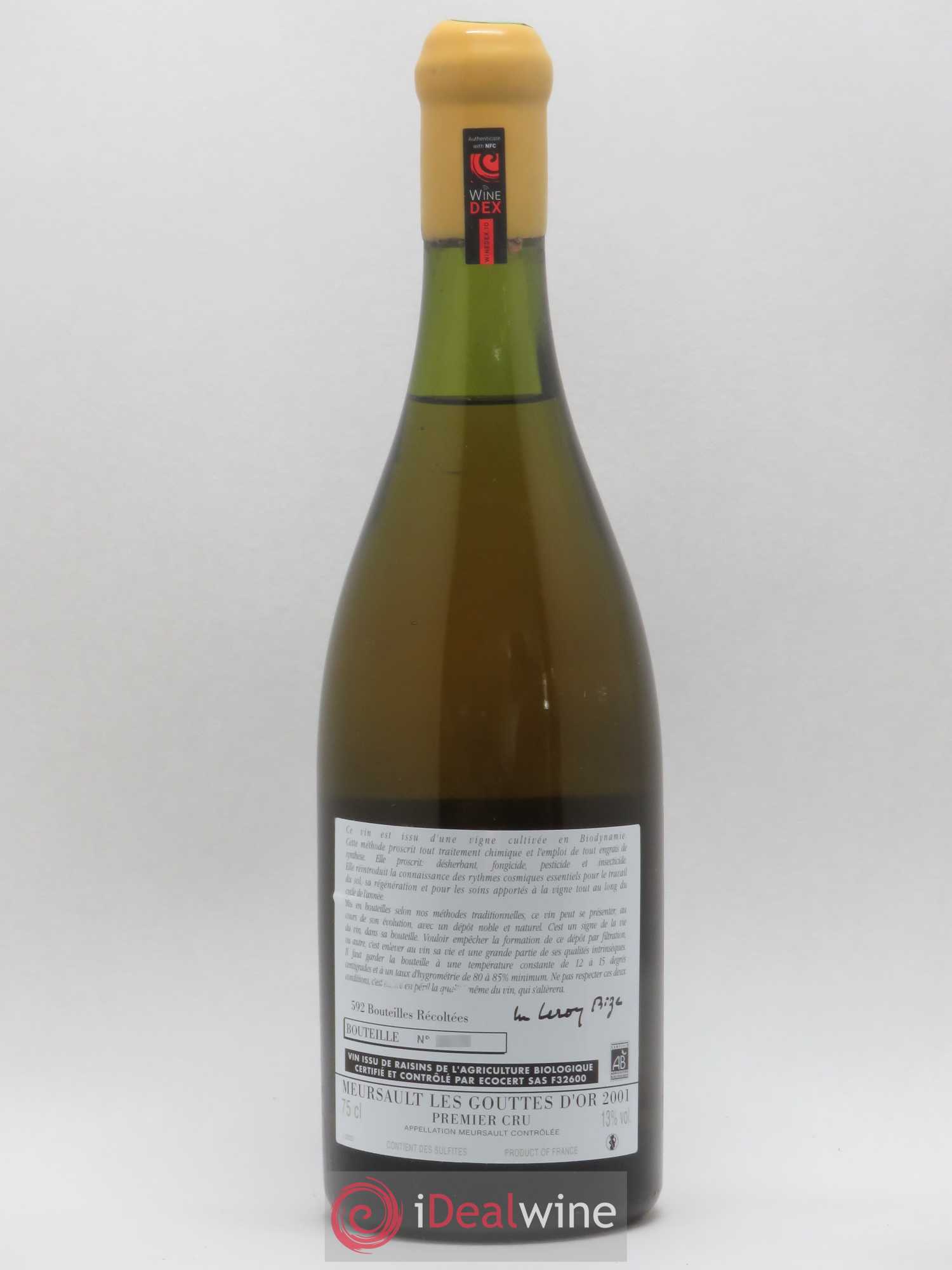 Meursault 1er Cru Les Gouttes d'Or d'Auvenay (Domaine) 2001 - Lot de 1 bouteille - 1