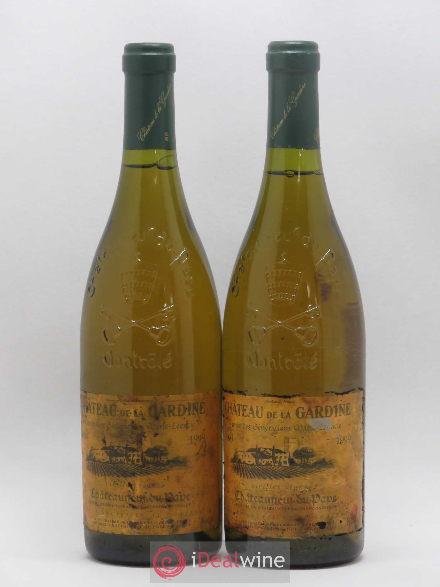 Châteauneuf-du-Pape La Gardine Cuvée des Générations Marie Léoncie Famille Brunel 1999 - Posten von 2 Flaschen - 0