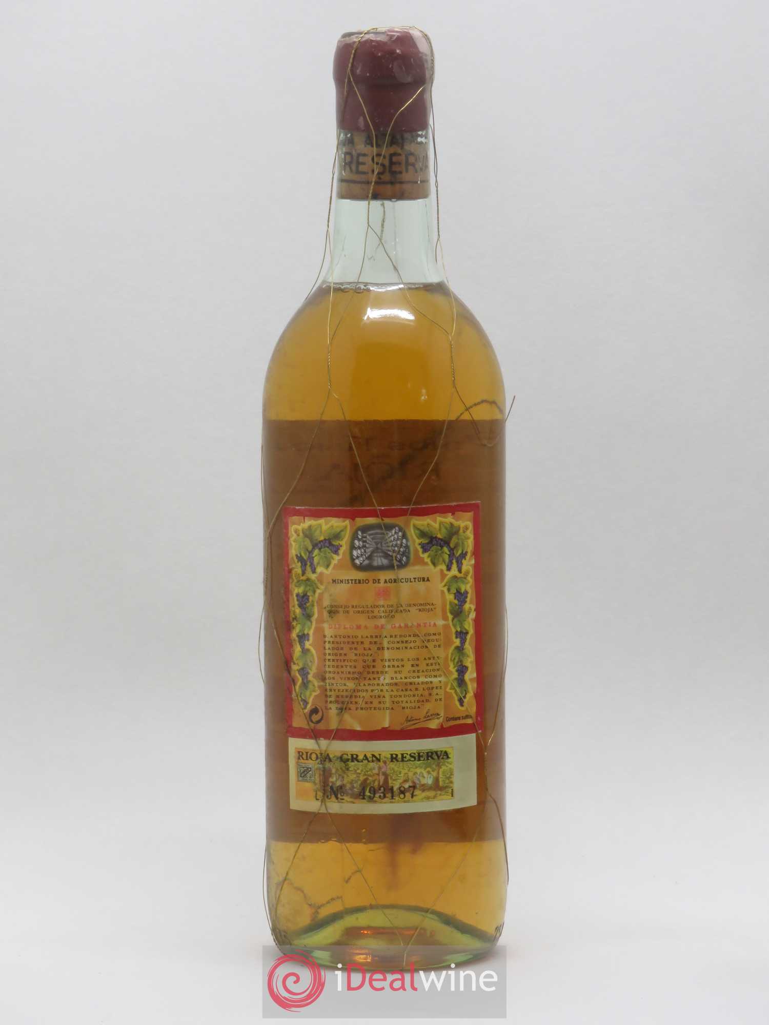 Rioja DOCA Reserva Vina Tondonia R. Lopez de Heredia 1976 - Lot de 1 bouteille - 1